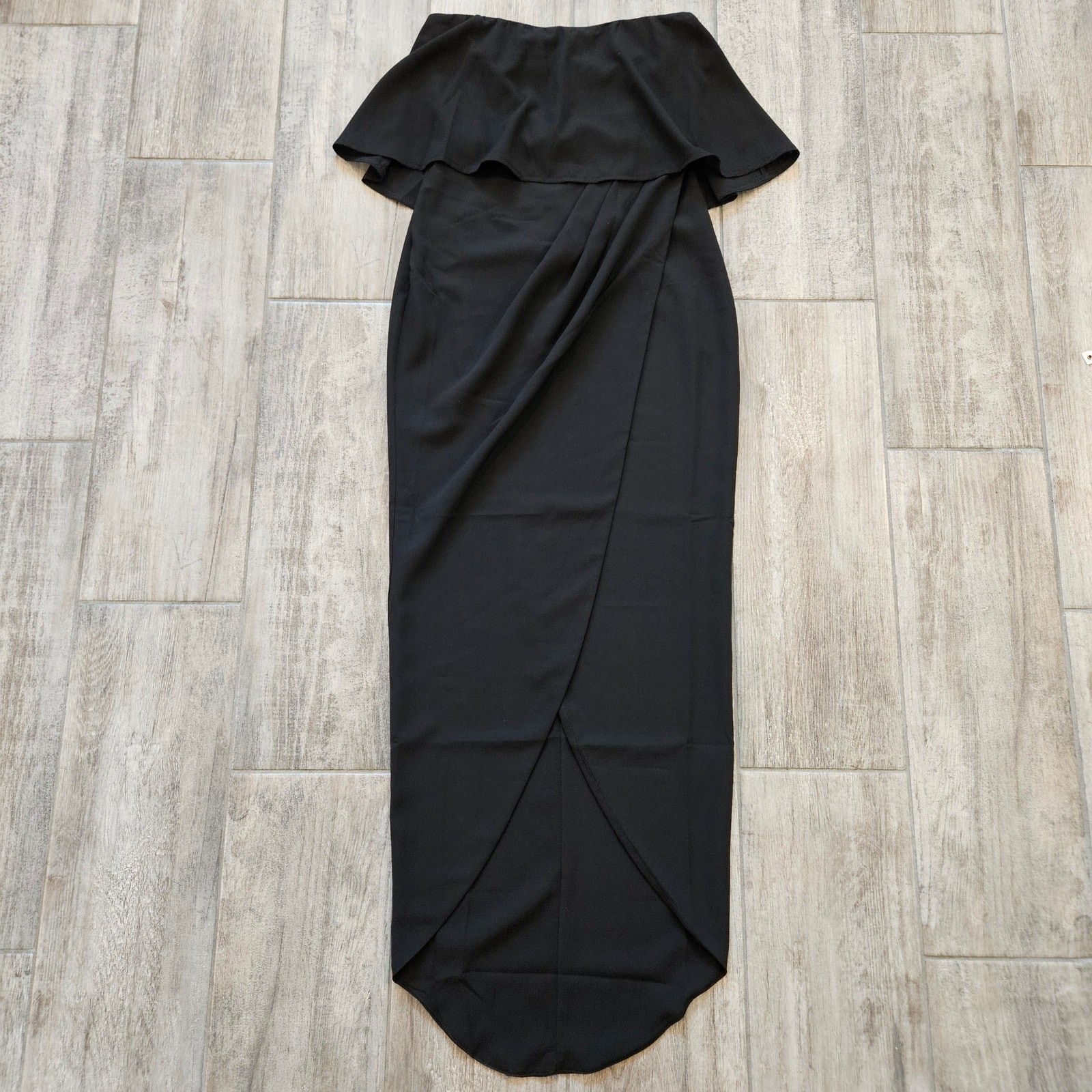 Showpo With Flying Colours Strapless High Low Maxi Dress Womens 4 Black Formal