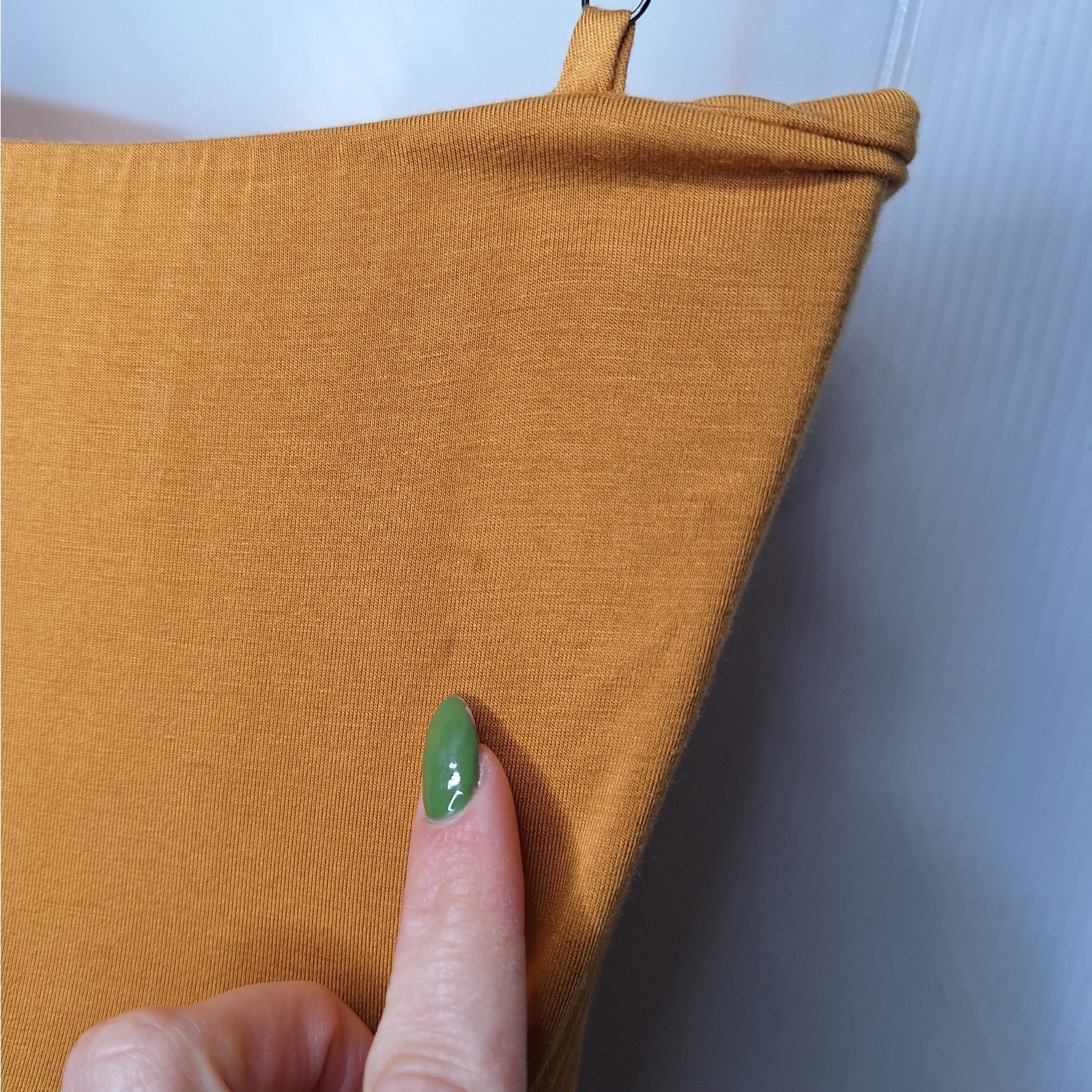 Audrey 3+1 Square Neck Midi Tank Dress Modal Jersey Mustard Small Sundress 70s