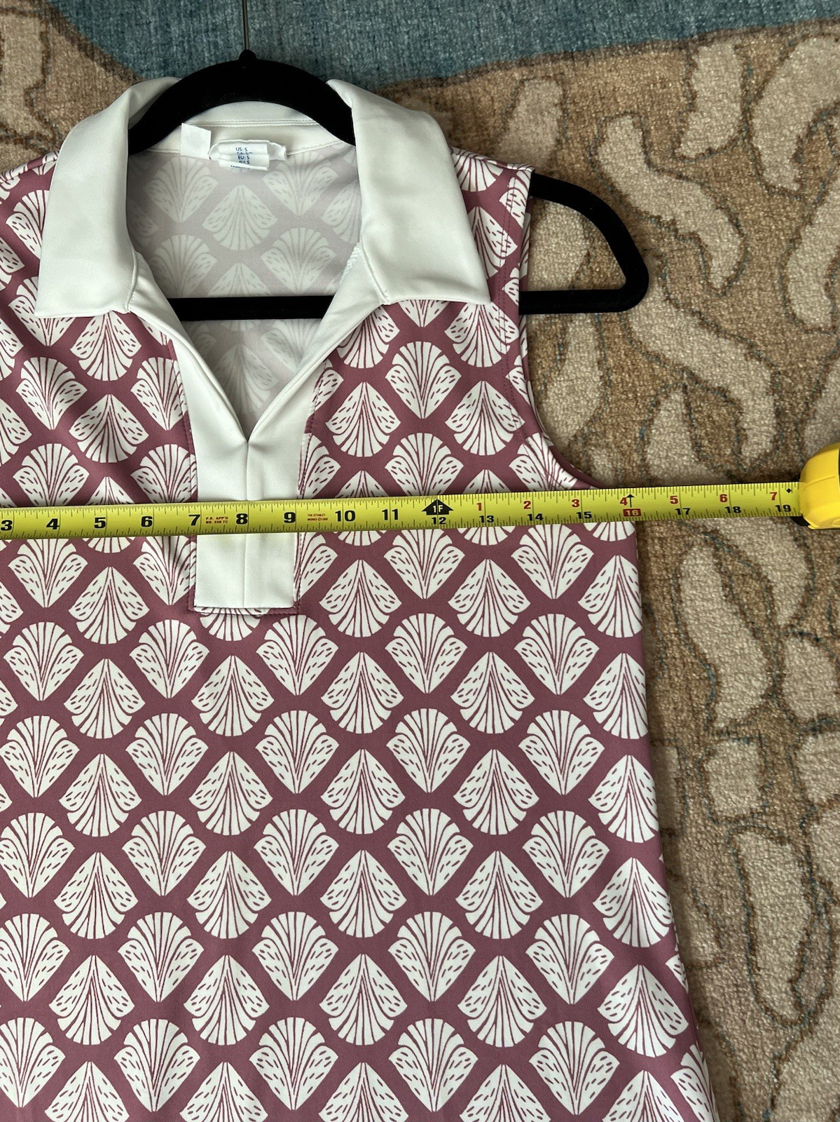 SIGRID OLSEN Golf & Tennis Mauve Shell Print Collared Sleeveless Dress Sz S