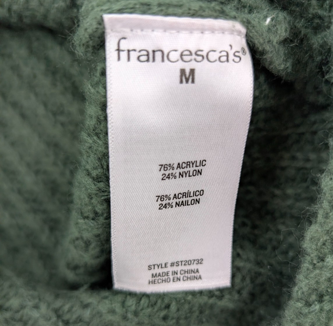 Mi Ami for Francesca’s Women’s Sweater Dress Size M Green