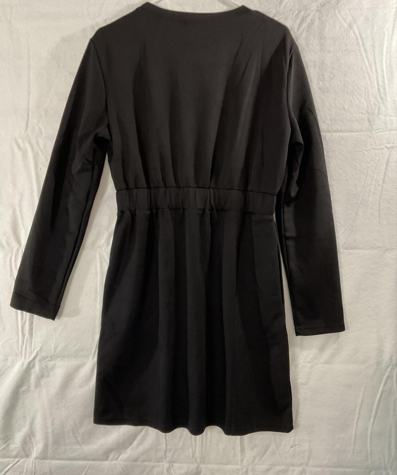 ANRABESS Sweater Dress Womens Large Black Long Sleeve Crew Neck Pockets New