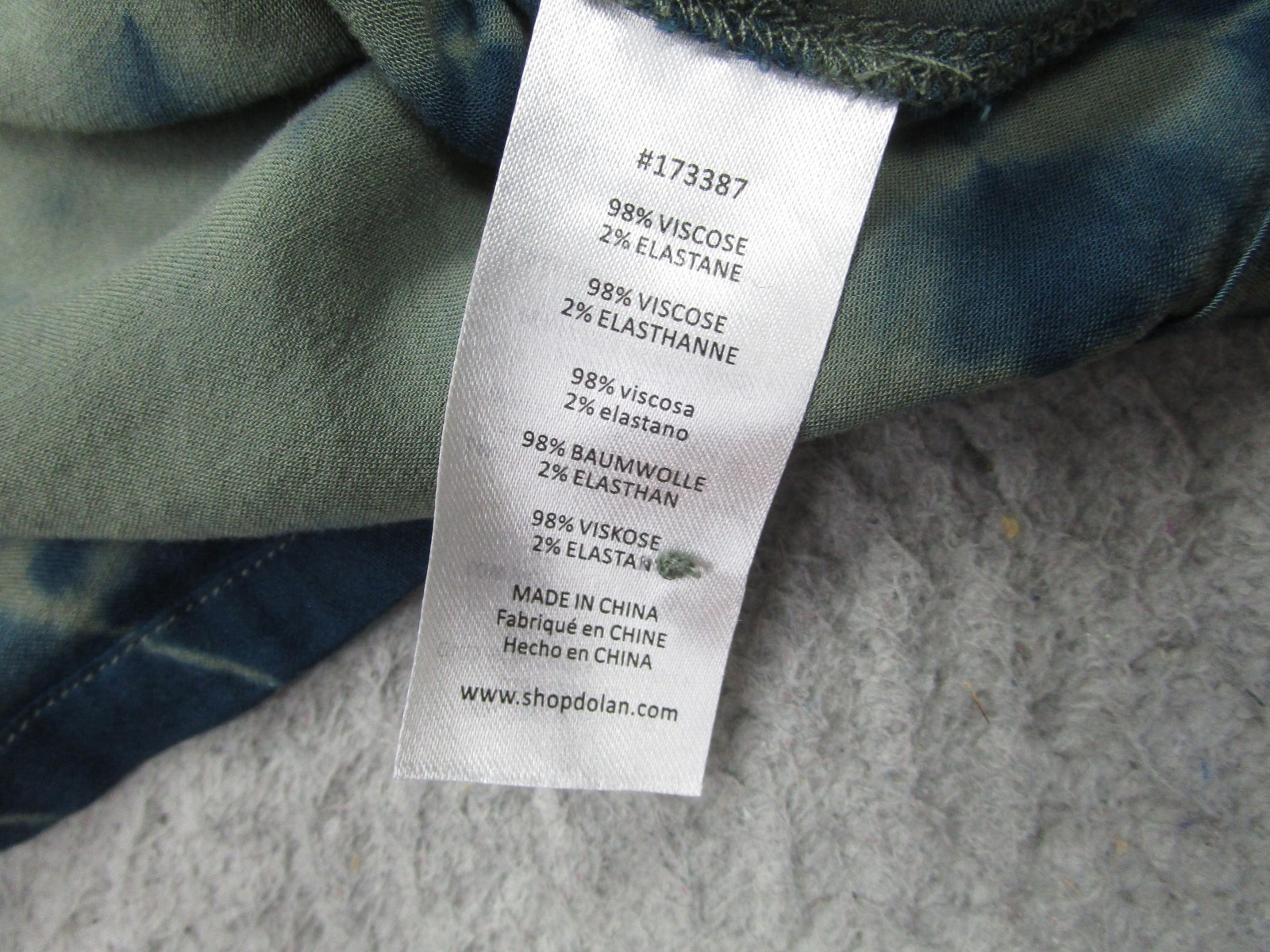 Dolan Left Coast Collection Dress Womens Large Green Blue Tie Dye Long Sleeve