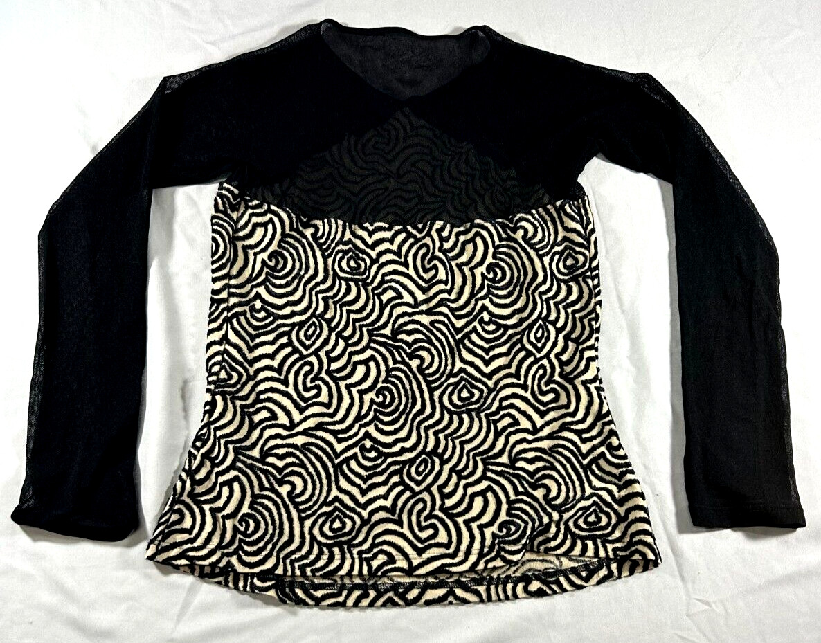 Cosabella Women Size Medium Long Sleeve Black Casual Blouse Dress