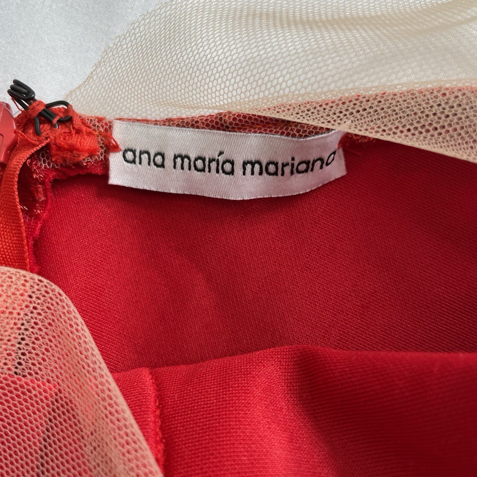Ana Maria Mariano Red Evening Gown Est. Size 2 Bodycon Statement Va Va Voom
