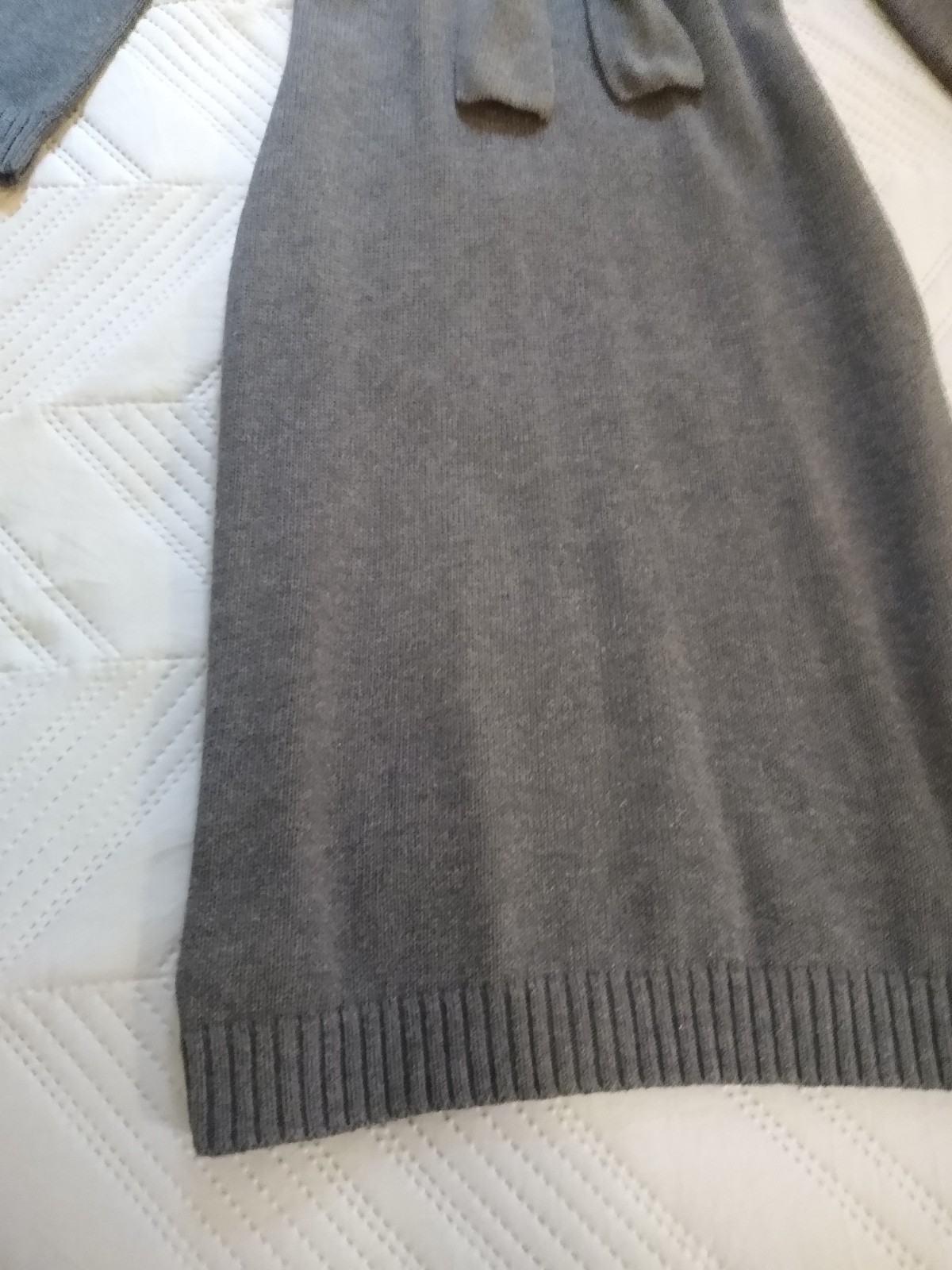 Banana Republic Gray 3/4 Sleeve Necktie Sash Sweater Dress Knit Workwear Size XS
