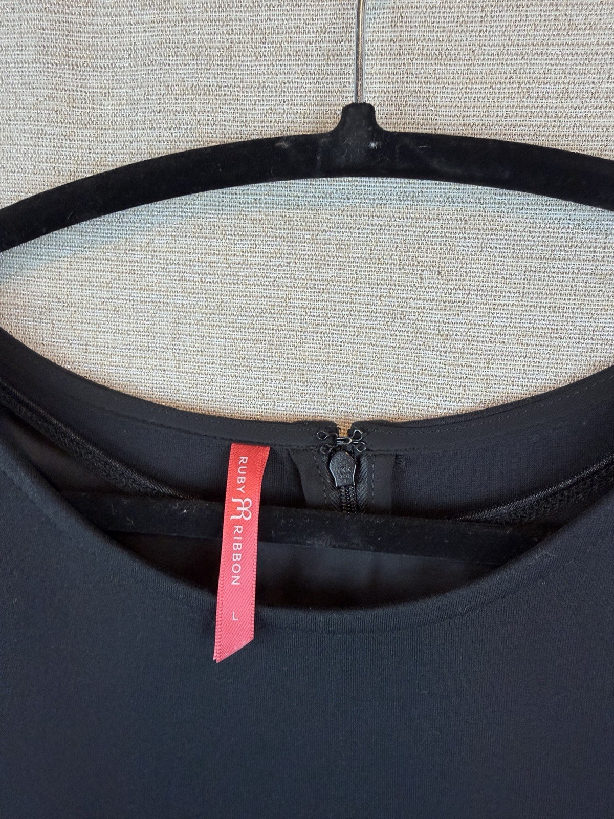 Ruby Ribbon Short Sleeve Black Slimming Lined Shapewear LBK Dress Size L