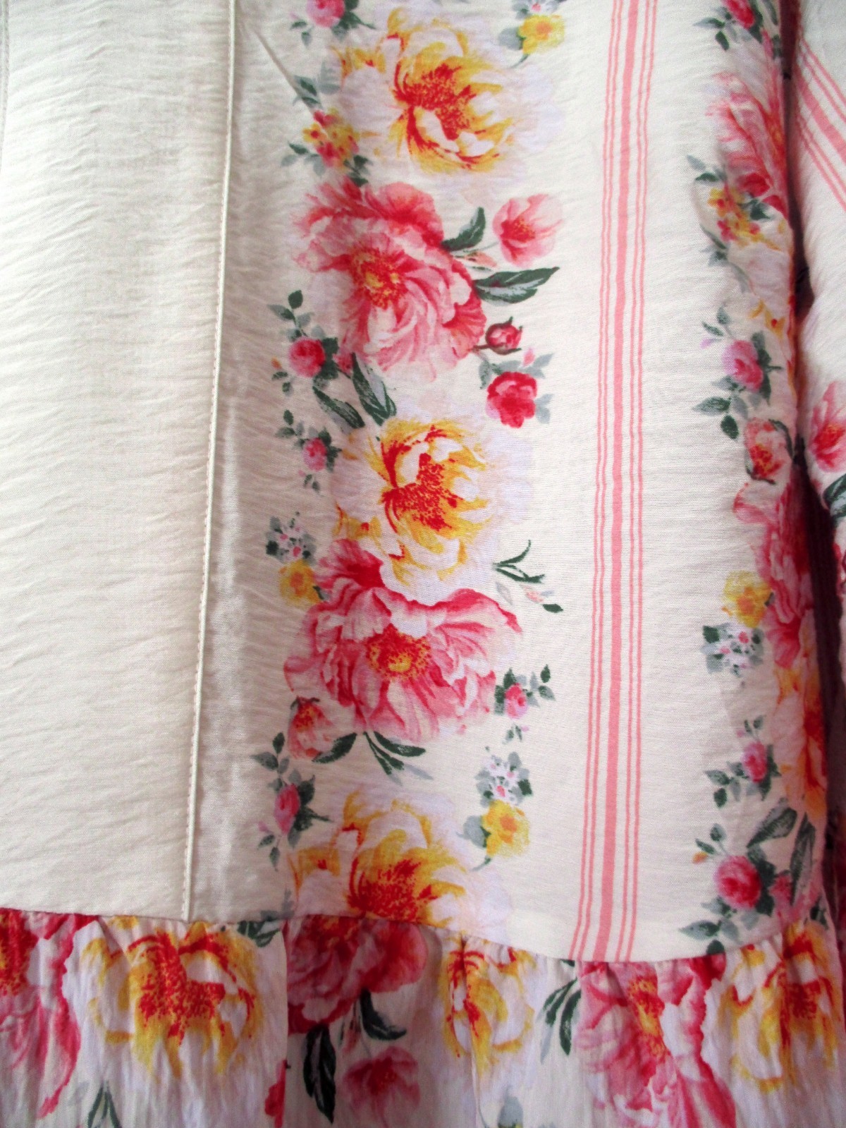 NWT Anthropologie Fig & Flower 3/4 Sleeve Tiered Midi Dress Peasant Floral 1X 2X