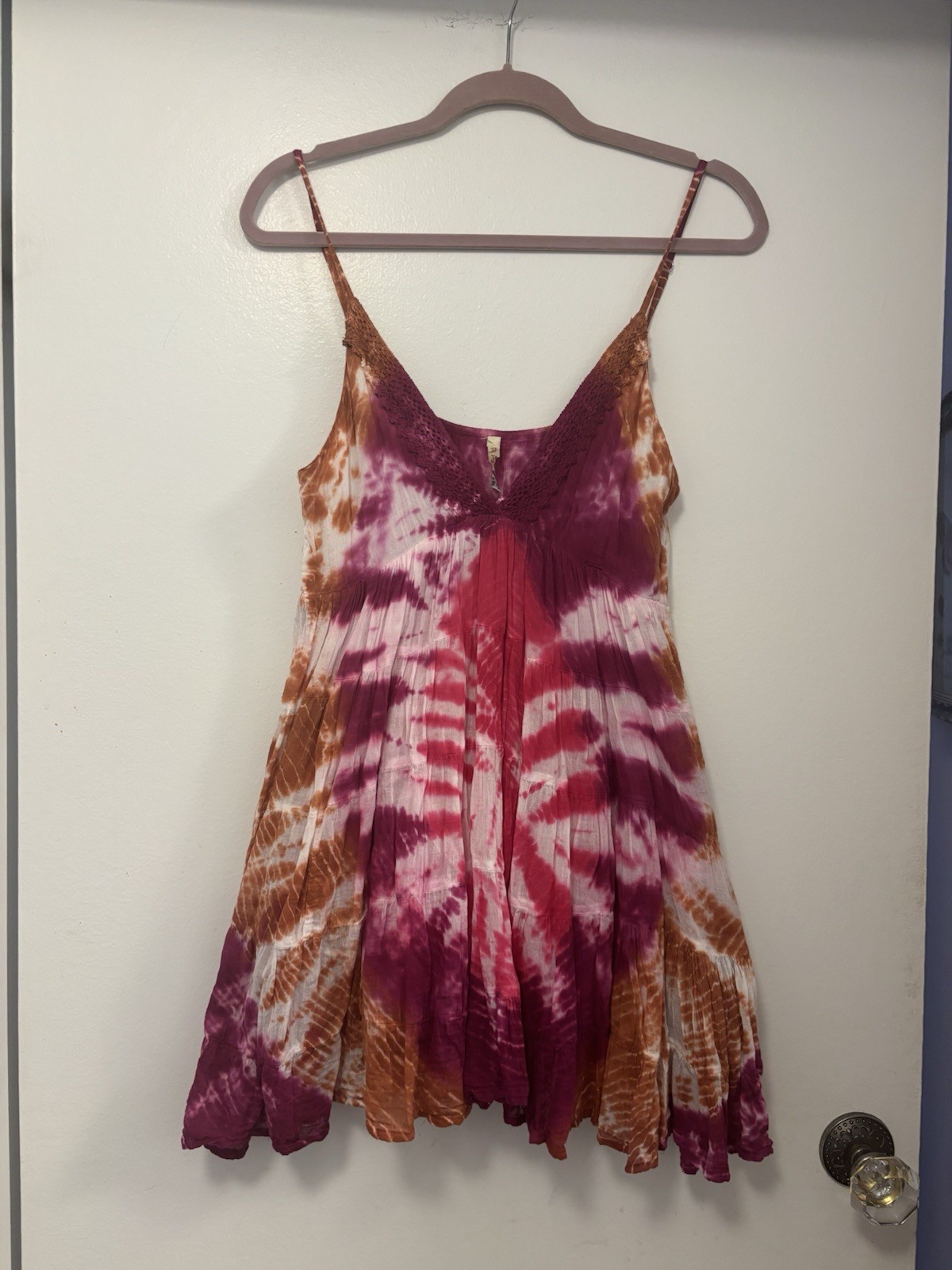 Women’s Tie Dye Raga Boho Sleeveless Mini Dress Mustard