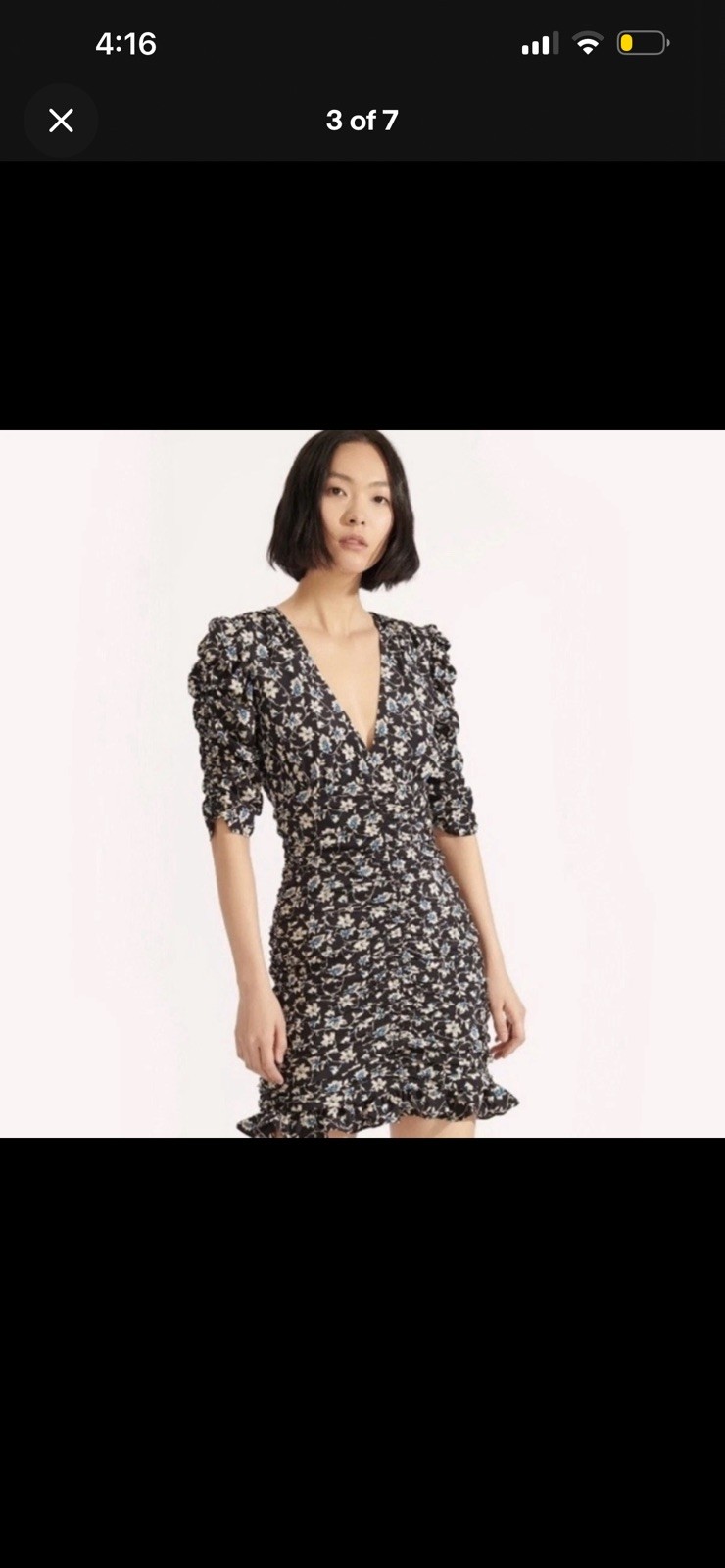 Veronica Beard Josephine Silk Floral Ruched Dress Size 0