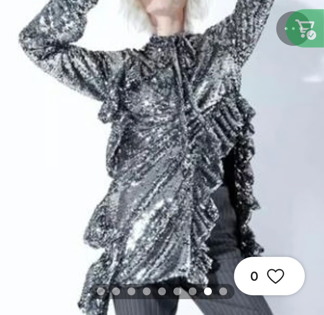 SEQUIN TOP OR DRESS SIZE LARGE ORIGINALLY 130.00 LONG SLEEVES NEW SILVER LINED