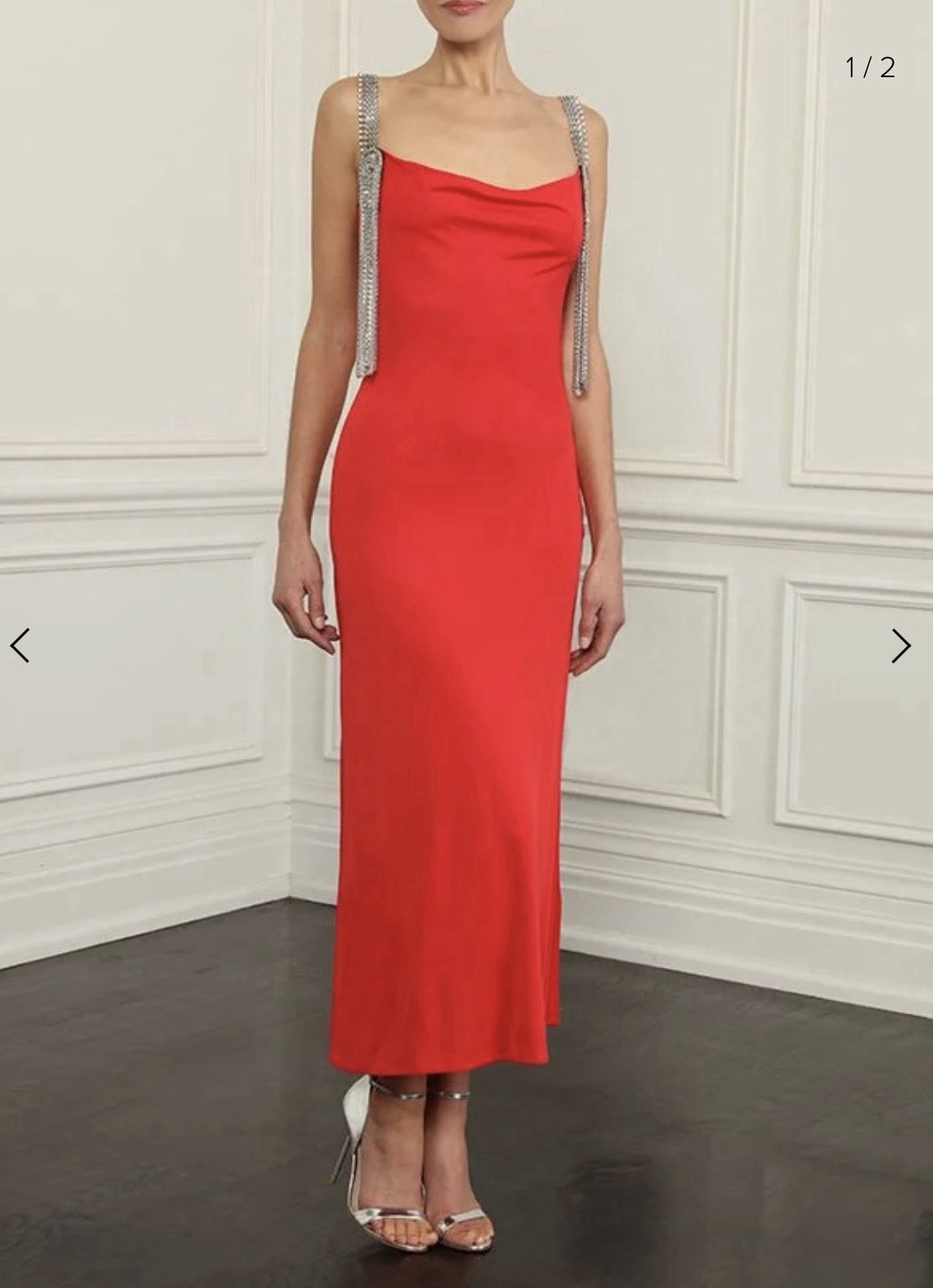 CHRISTOPHER KANEEmbellished Draped Satin-jersey Midi Dress In Red
