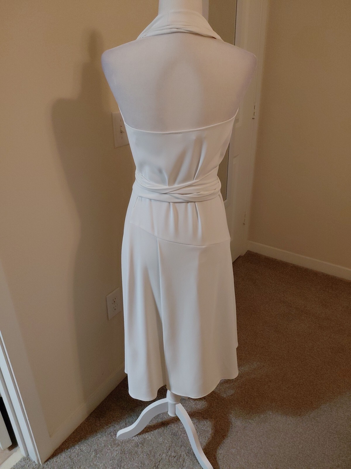 Reiss Piper Halter Neck Wrap Dress White US 4 EUC #300