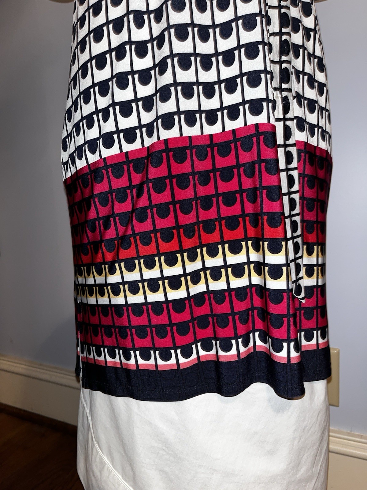 Laundry by Design Women’s Geometric Dots black white & red women’s dress Sz 10