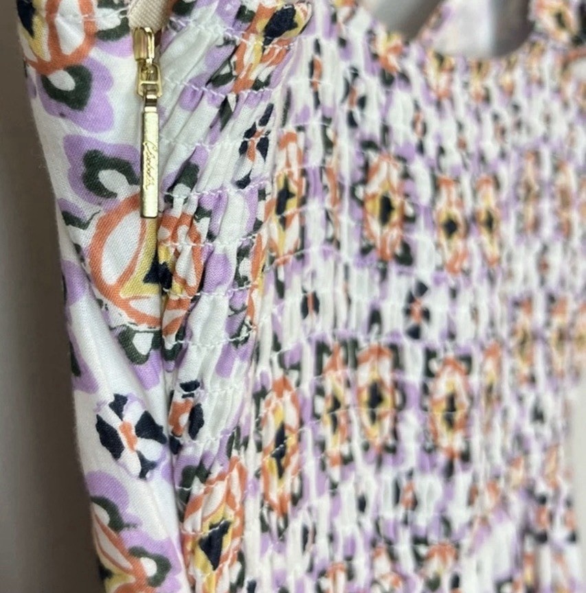 Cleobella Nica Maxi Long Sun Dress Marrakesh Print 100% Cotton Ruffle Sleeve M