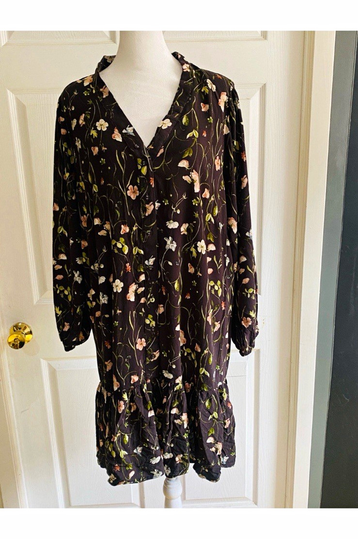 H&M patterned viscose dress size xl