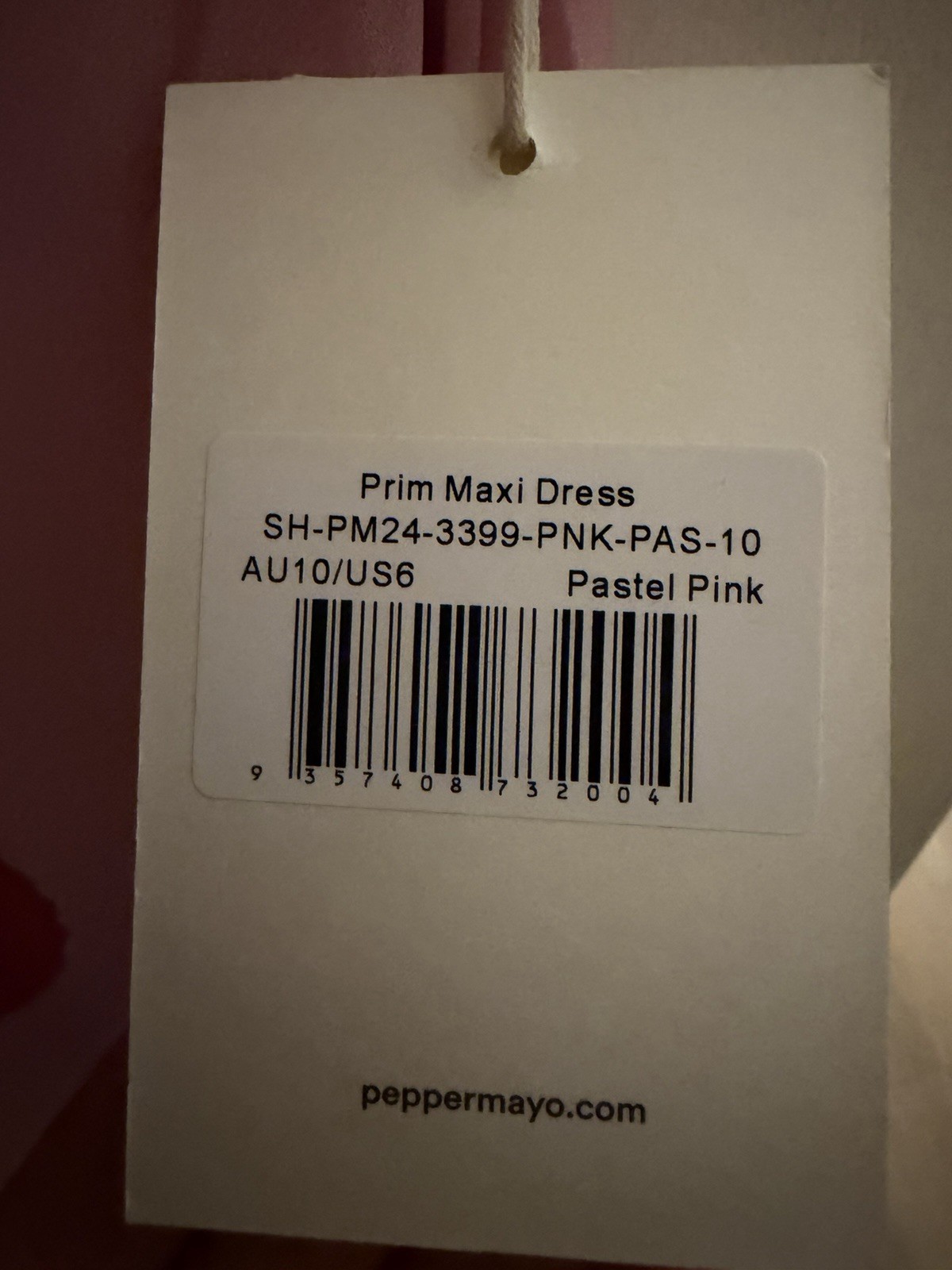 NWT Peppermayo Prim Maxi Dress Pastel pink Size 6