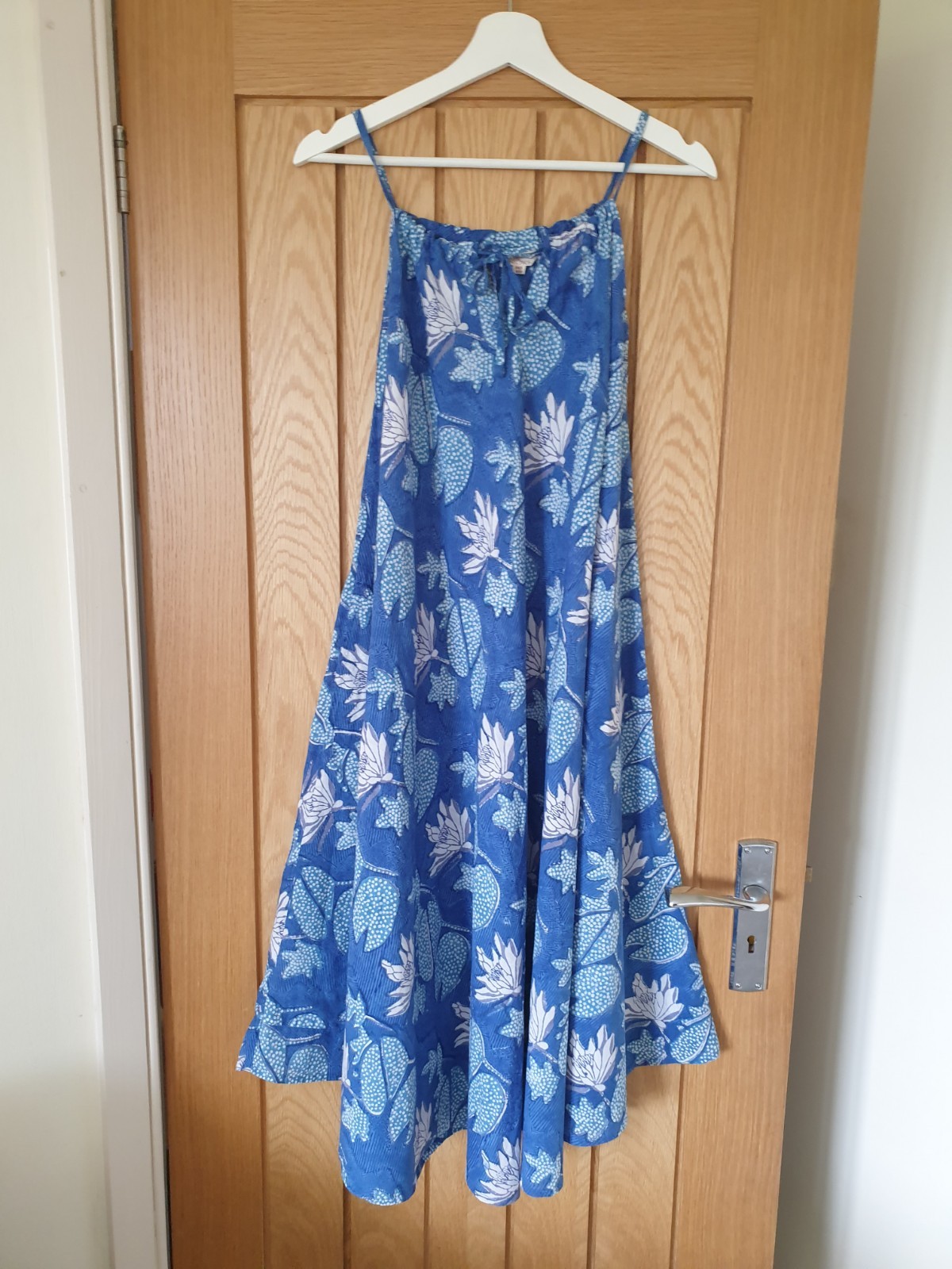 indigo Block Print Indian Anokhi Floral Cotton hippy boho tank Dress S M l XL