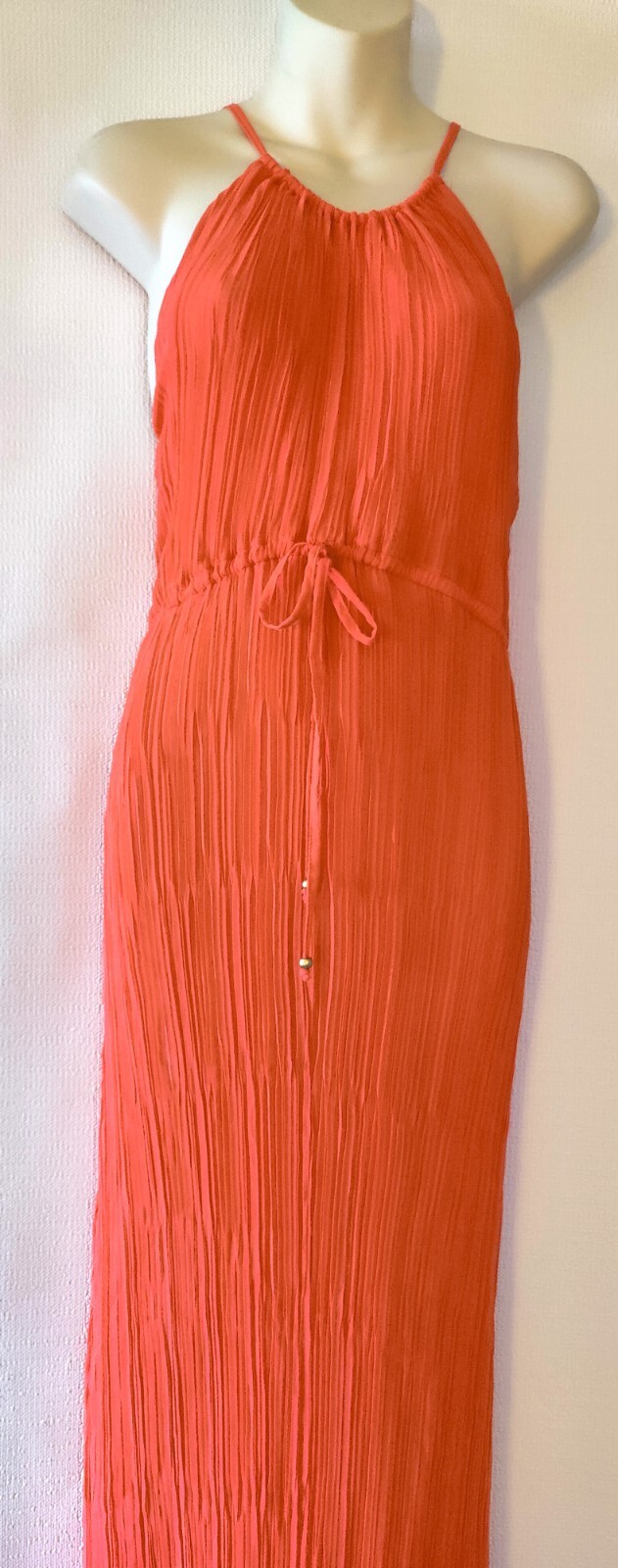 SEAFOLLY Australia Women’s Coral Orange Maxi Evening Dress Keyhole Back Size XL