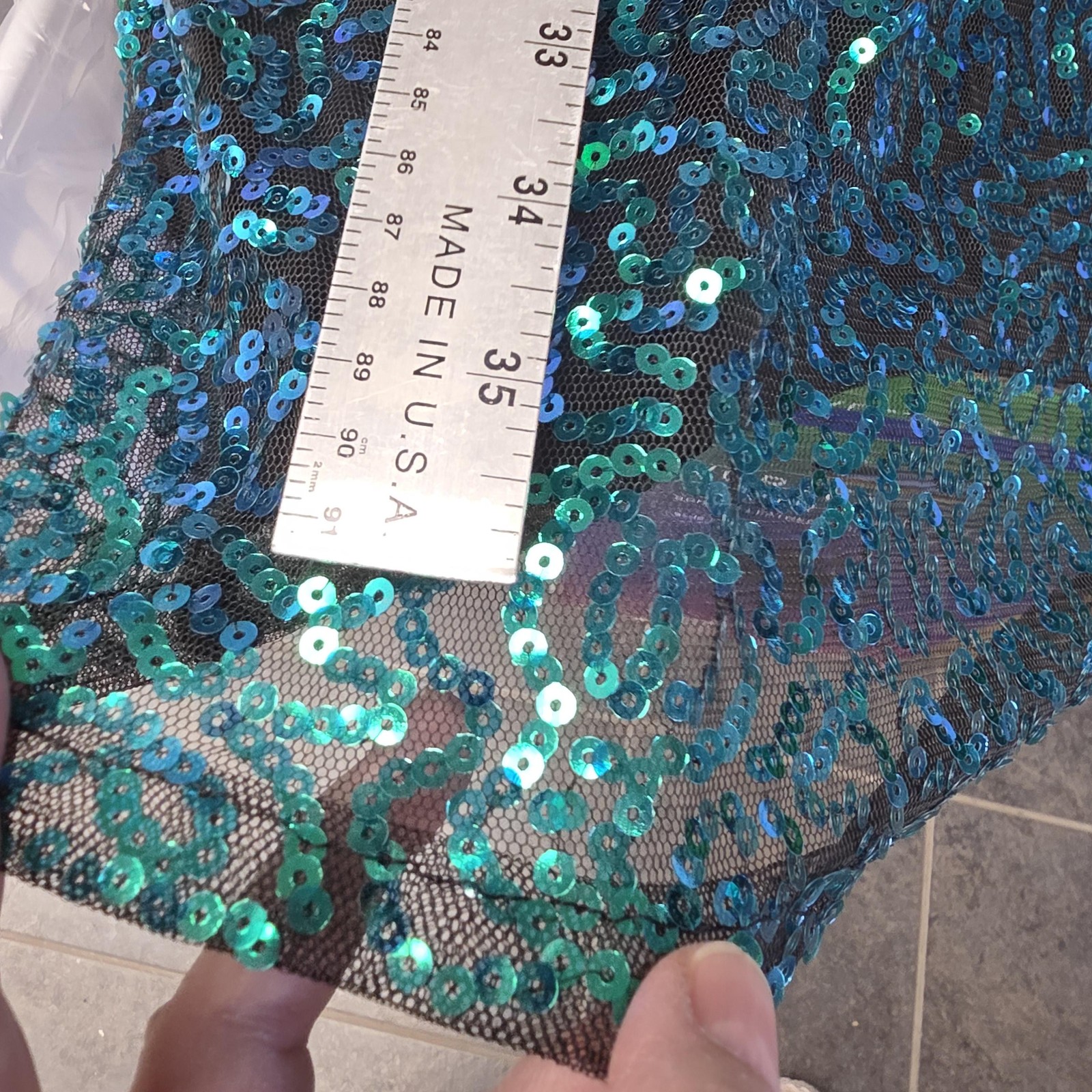 PrettyGuide Dress Womens XL Green Sequin Sheath Mini Short Sleeve Cocktail Party