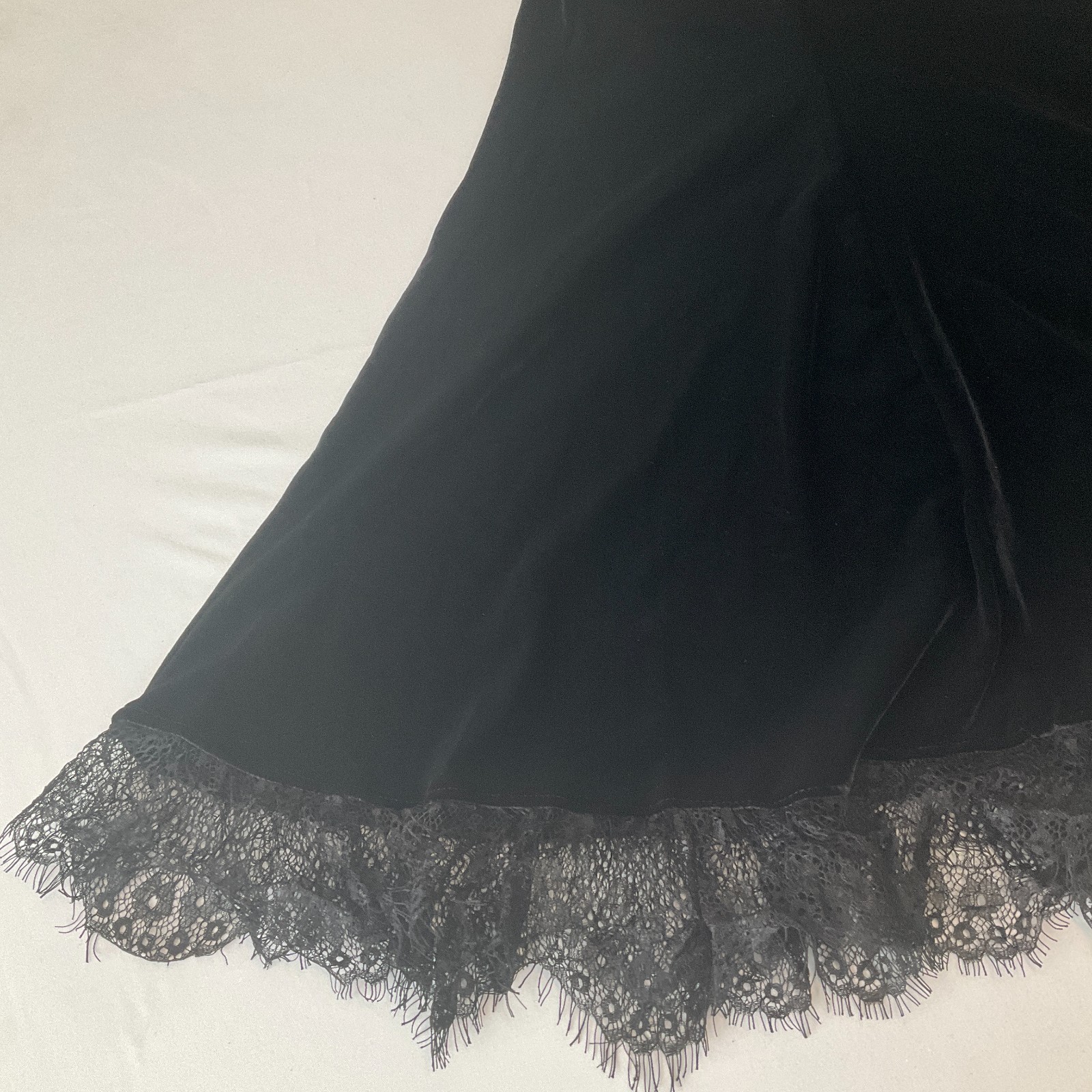 Dolls Kill Widow Dress Womens Size XL Black Velvet Zip Lace Stretch Straps Wired