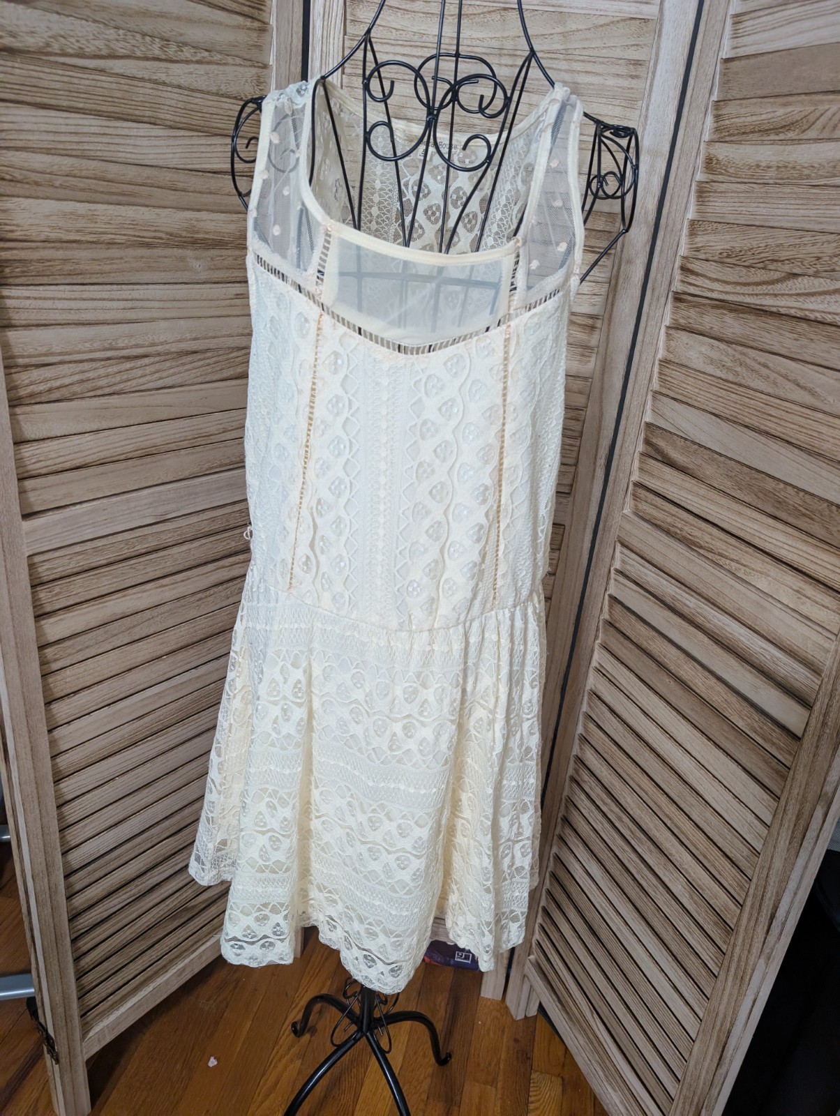 Beta House Women’s XL Vanilla Lace Sleeveless Short A-line Dress