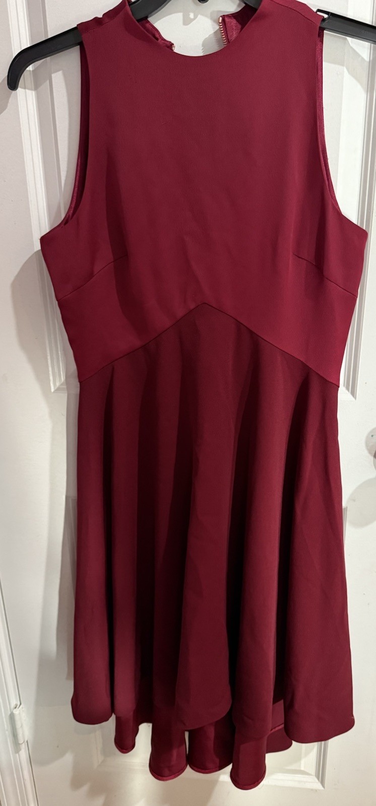 Ted Baker Kandal Wine Red High Neck High-low Fit & Flare Dress Womens Ted3 US 8