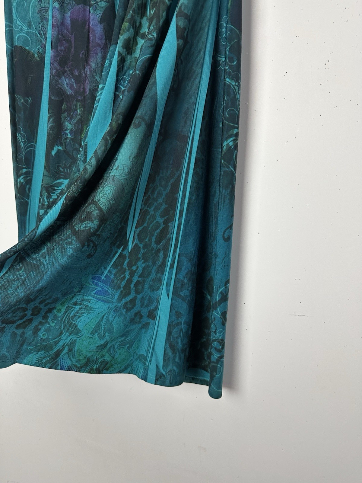 Vtg City Triangles Halter Dress Green Abstract Y2K 90s Whimsigoth Forest Fairy M