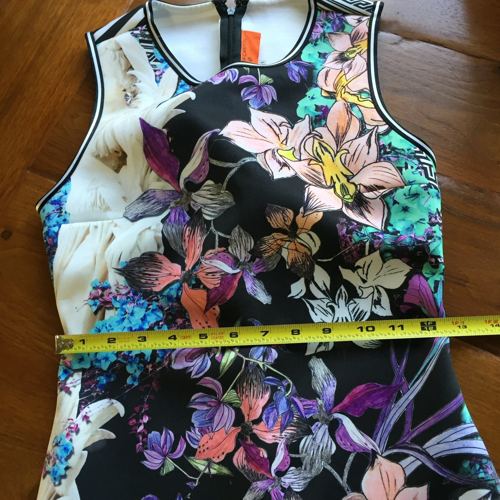 Clover Canyon Scuba Floral Art Print Sleeveless Sheath Dress Size S Small
