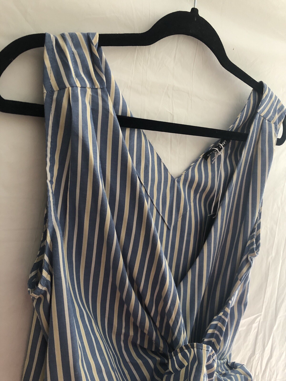 Style Envy Wrap Dress sz L Large Summer Womens Navy White