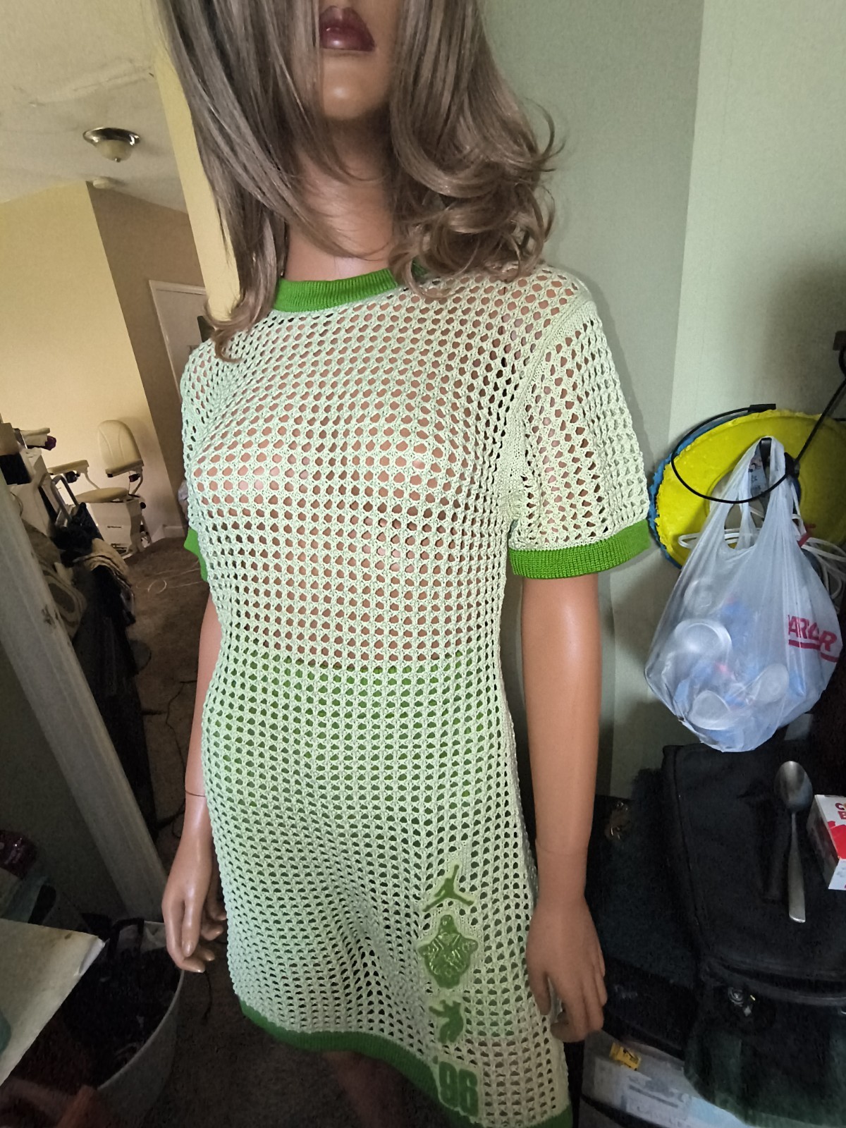 NWT Jordan x Union LA Knit Dress and Shorts set Lime Ice Chlorophyll Med