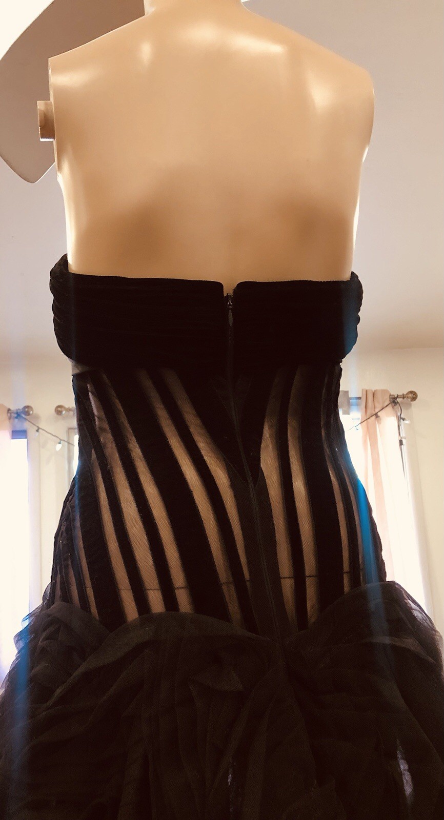 George’s chakra RUNWAY Sheer black Corset Gown Size XS Stunning!