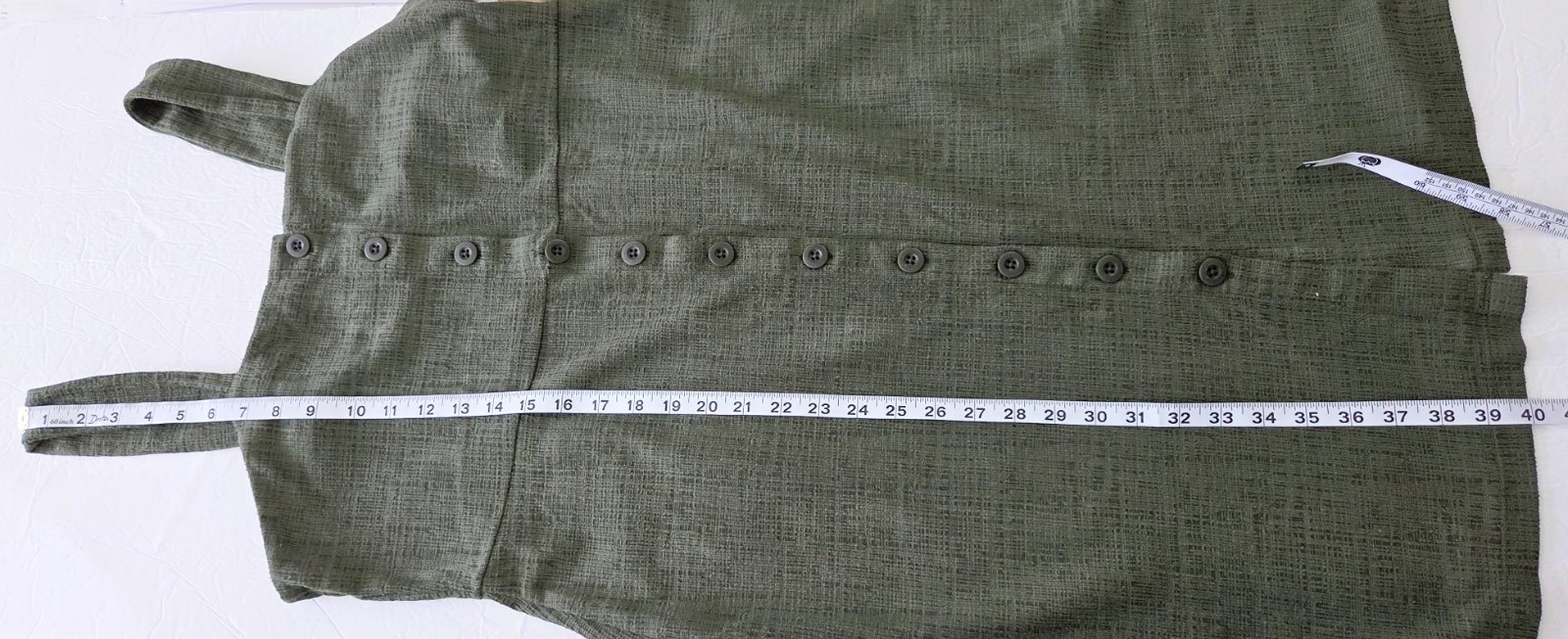 Madewell Texture & Thread Button-Front Tank Dress in Olive Green Size Medium