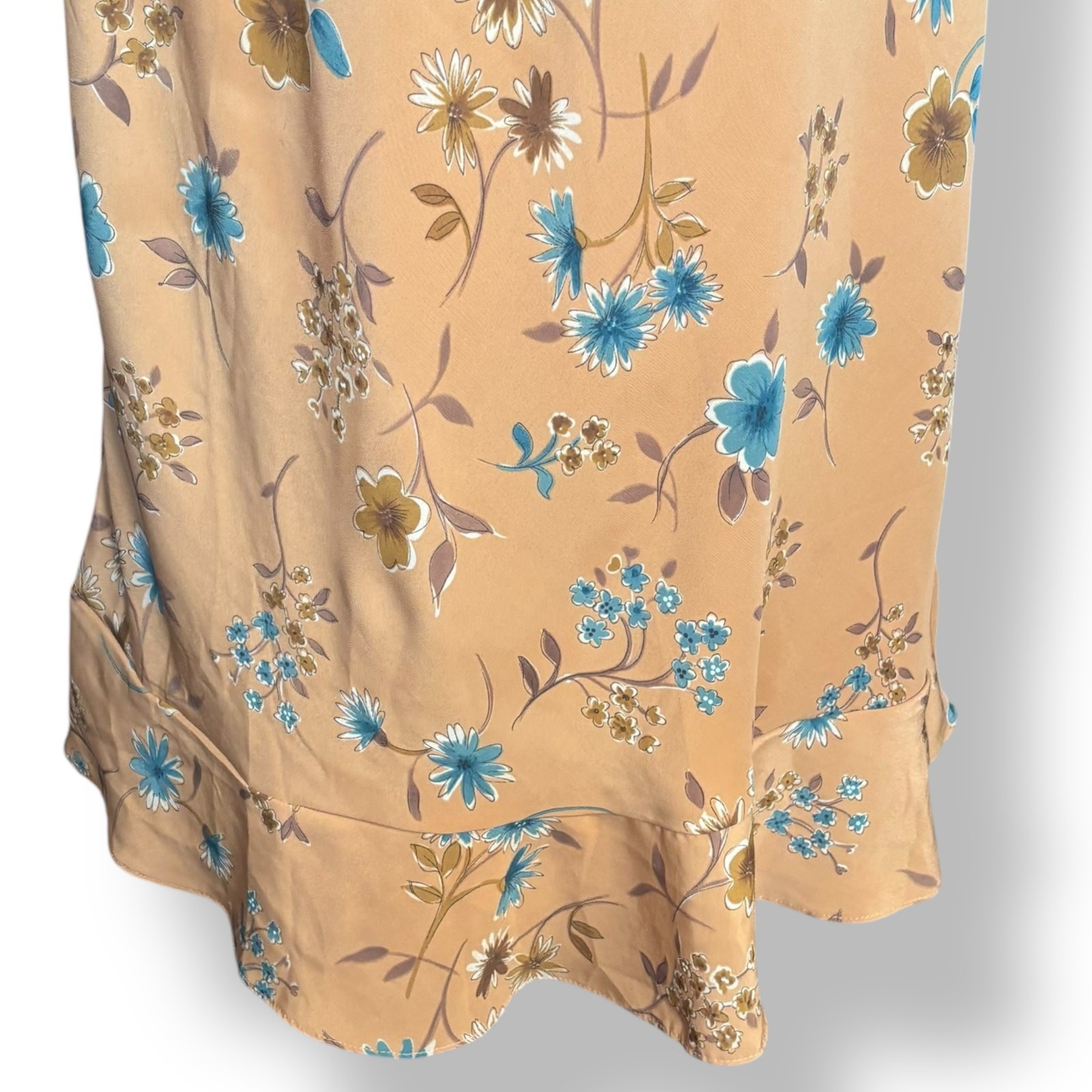 Mile Gabrielle Yellow Floral Midi Slip Dress Blue Flower Print Boho Romantic