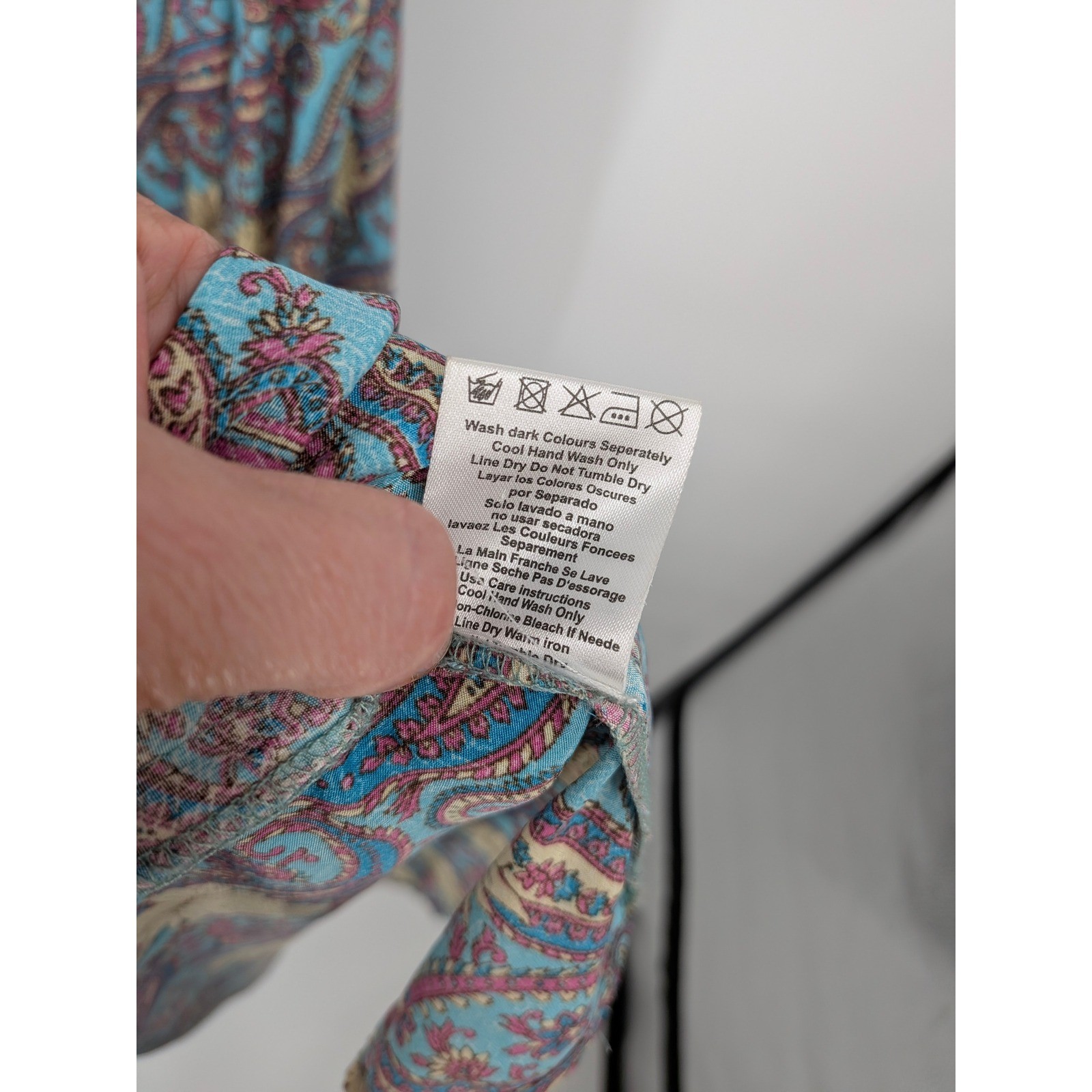 Karma Highway Maxi Dress Womens One Size Blue Paisley Floral Halter Tiered Silky