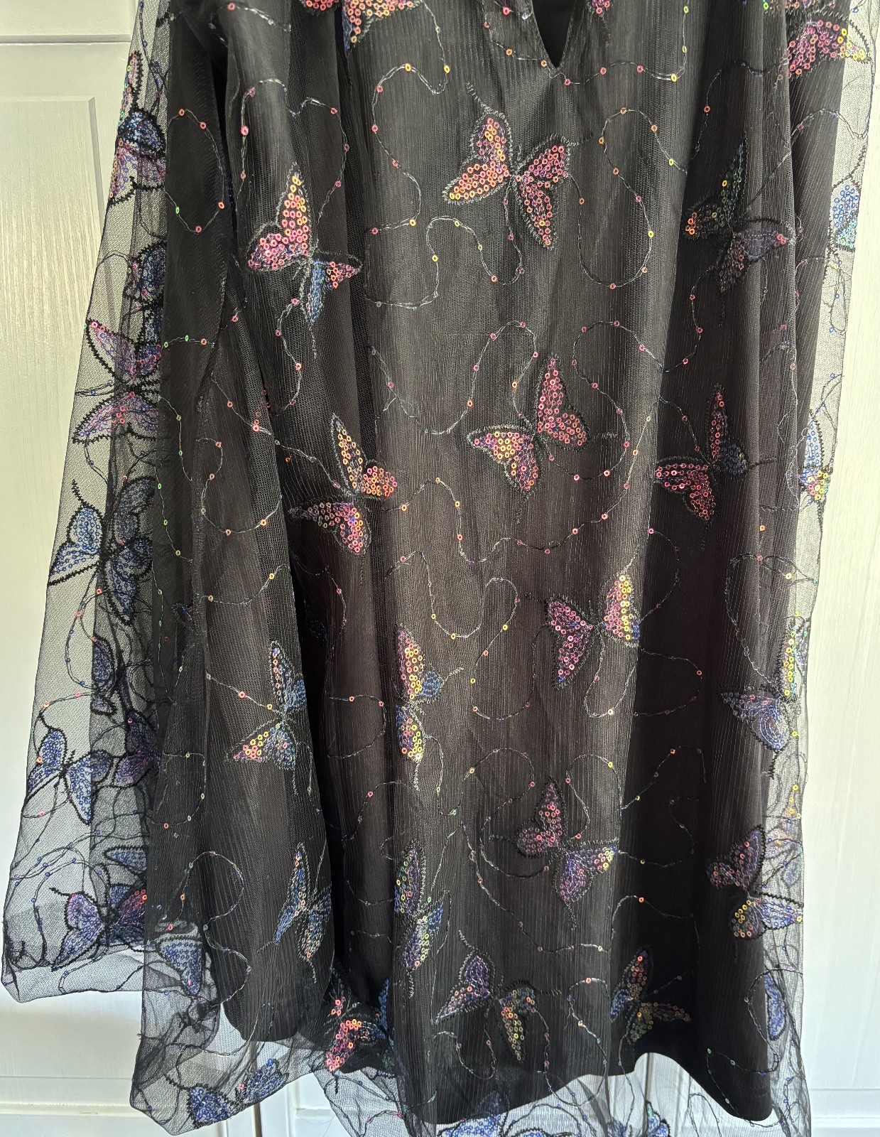 Simplee Plus 3XL Black Butterfly Sleeveless Party Dress