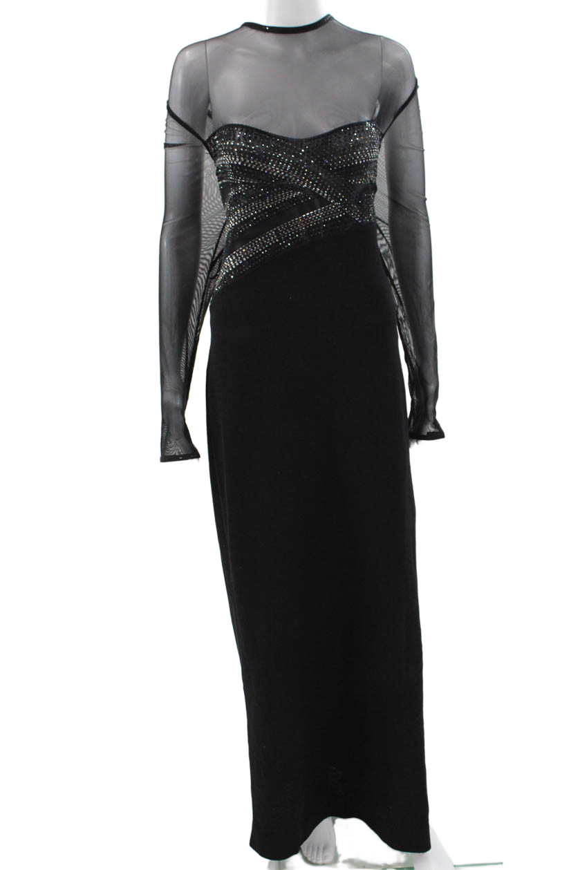 St. John Collection By Marie Gray Women Maxi Wool Long Sleeve Dress Size 8