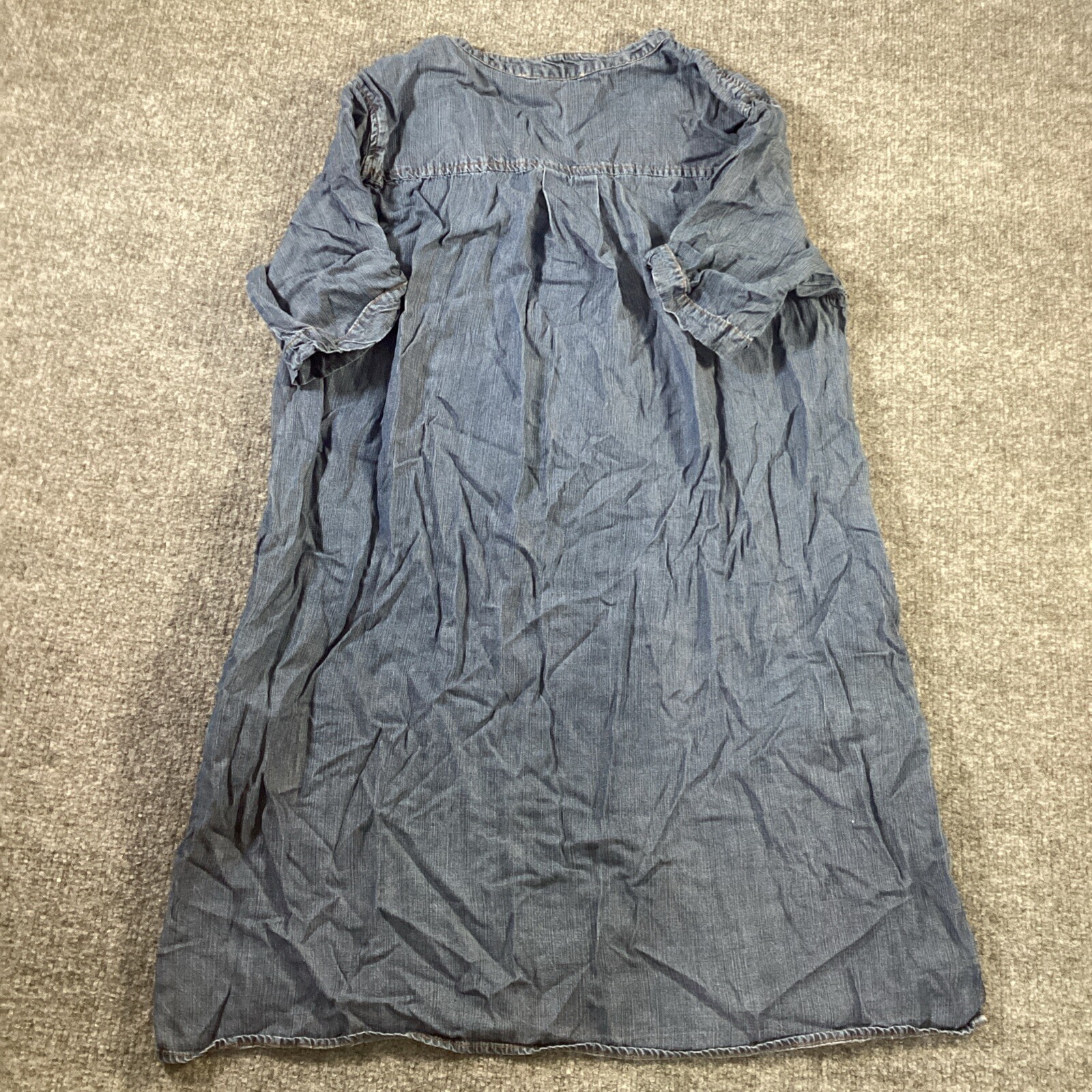 Philosophy Dress Womens Extra Large Chambray Solid Lace Up Lightweight