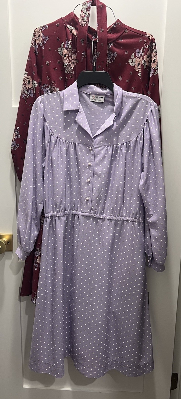 2 Vintage 70s 80s Sears Dress Pockets Granny Cottage Core The Shirt Dress Sz M L