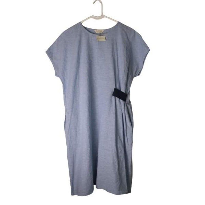 linen blend dress Giordano NWT light blue denim look a like medium