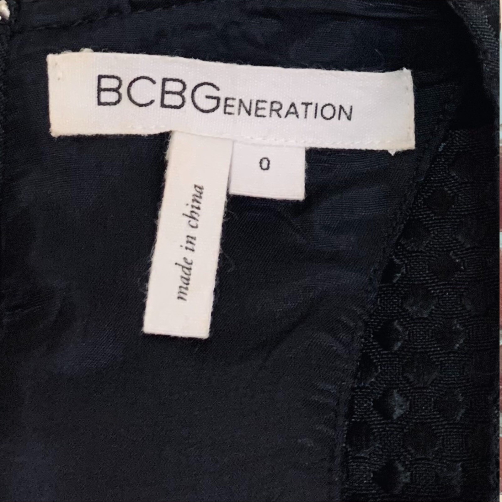 BCBG Genration Dress Womens 0 Black Embroidered Diamond Pleated Casual Evening