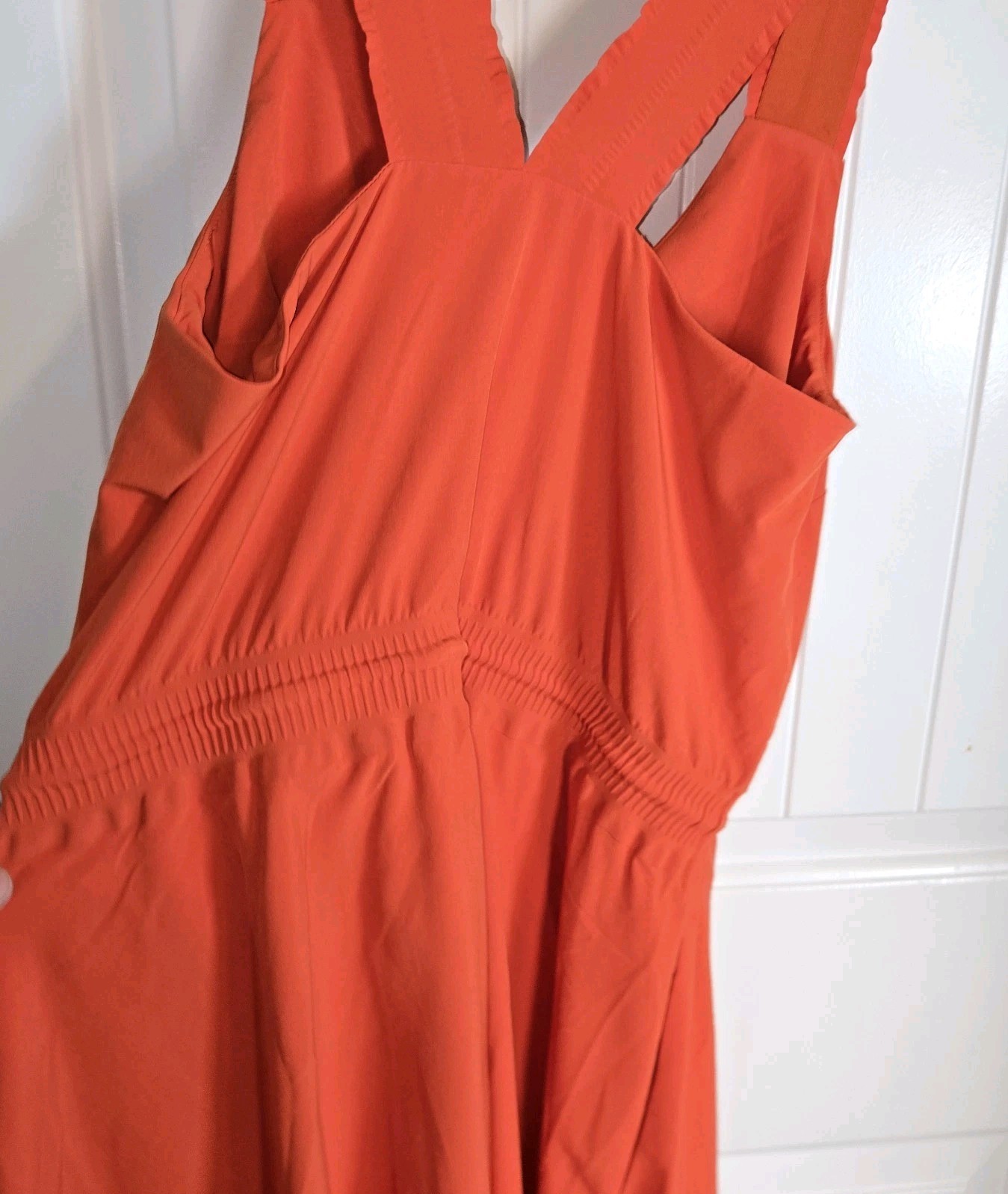 Athleta Savannah Strap Mini Athletic Dress Tie Waist Size S Orange Sleeveless