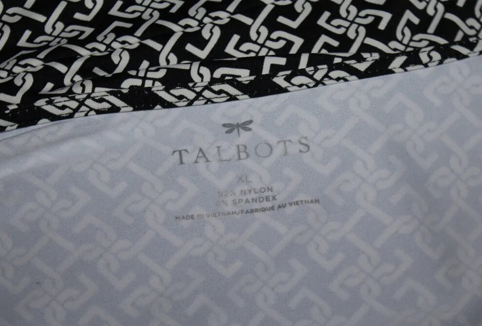 Talbots Sz XL Faux Wrap 92% Nylon 8% Spandex Lux Stretch Knit Dress
