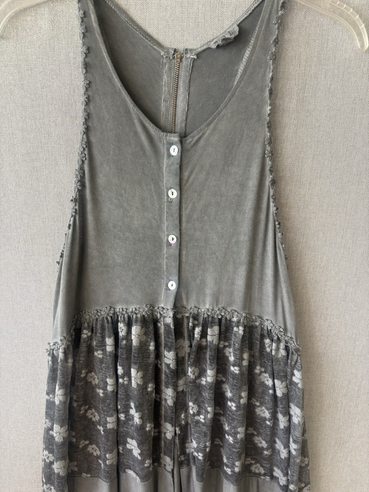 POL 3 Button Open front dress, Duster, Size small, lace insert Wear open or Clad