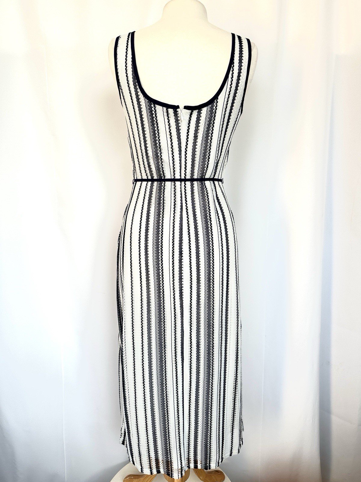 SAM EDELMAN CROCHET STRIPE MIDI COASTAL NAUTICAL PARTY DRESS NEW SzM