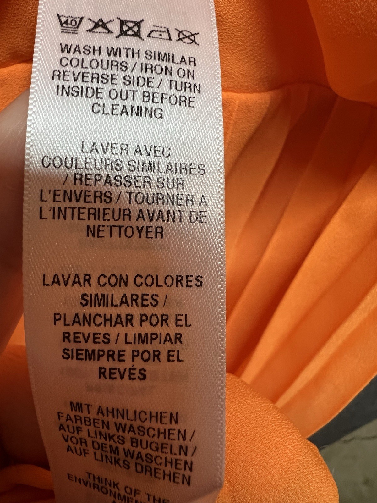 ASOS Orange Solid V-Neck Pleated Ruffle Lined Short Zip Dress 10