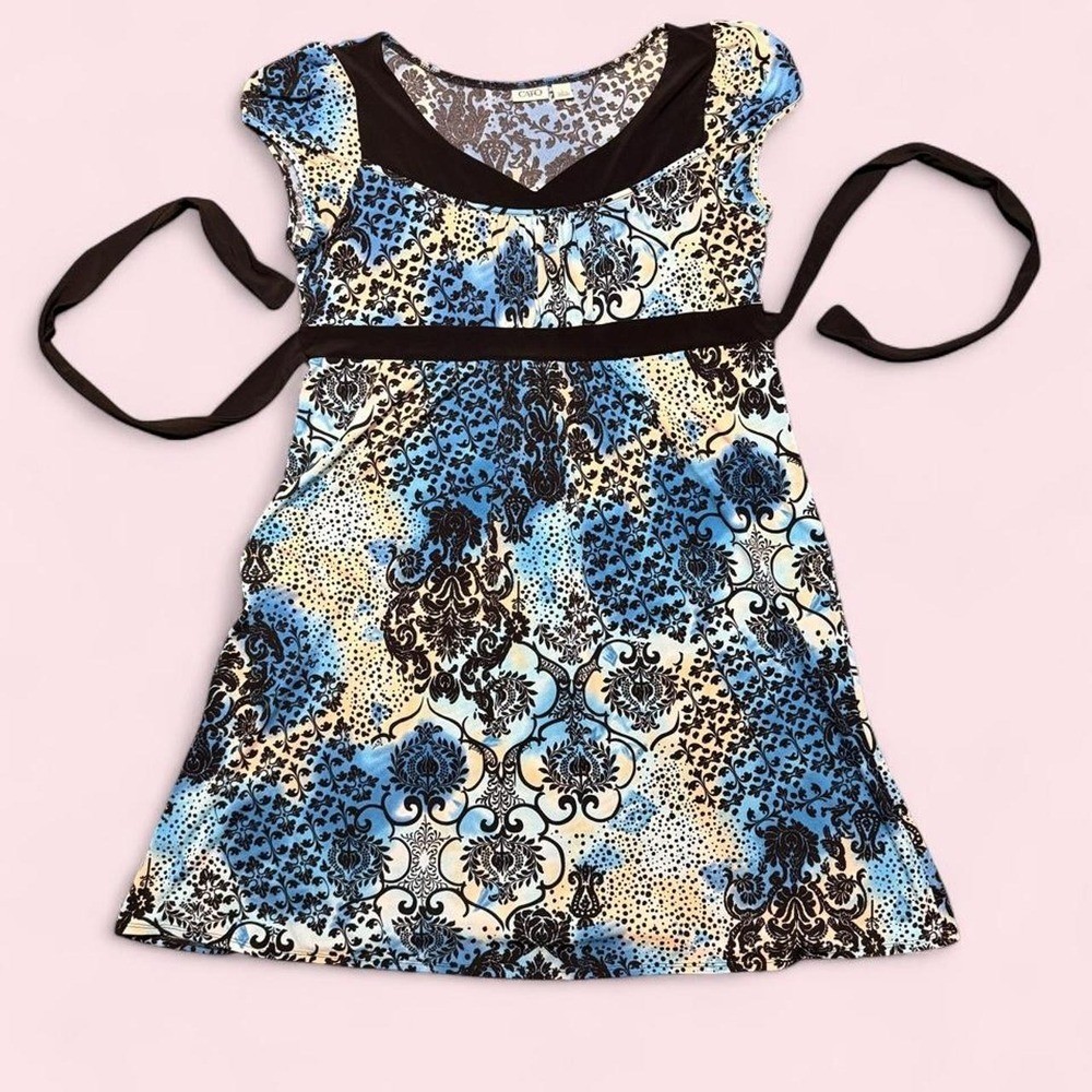 Cato multicolor floral and damask print dress