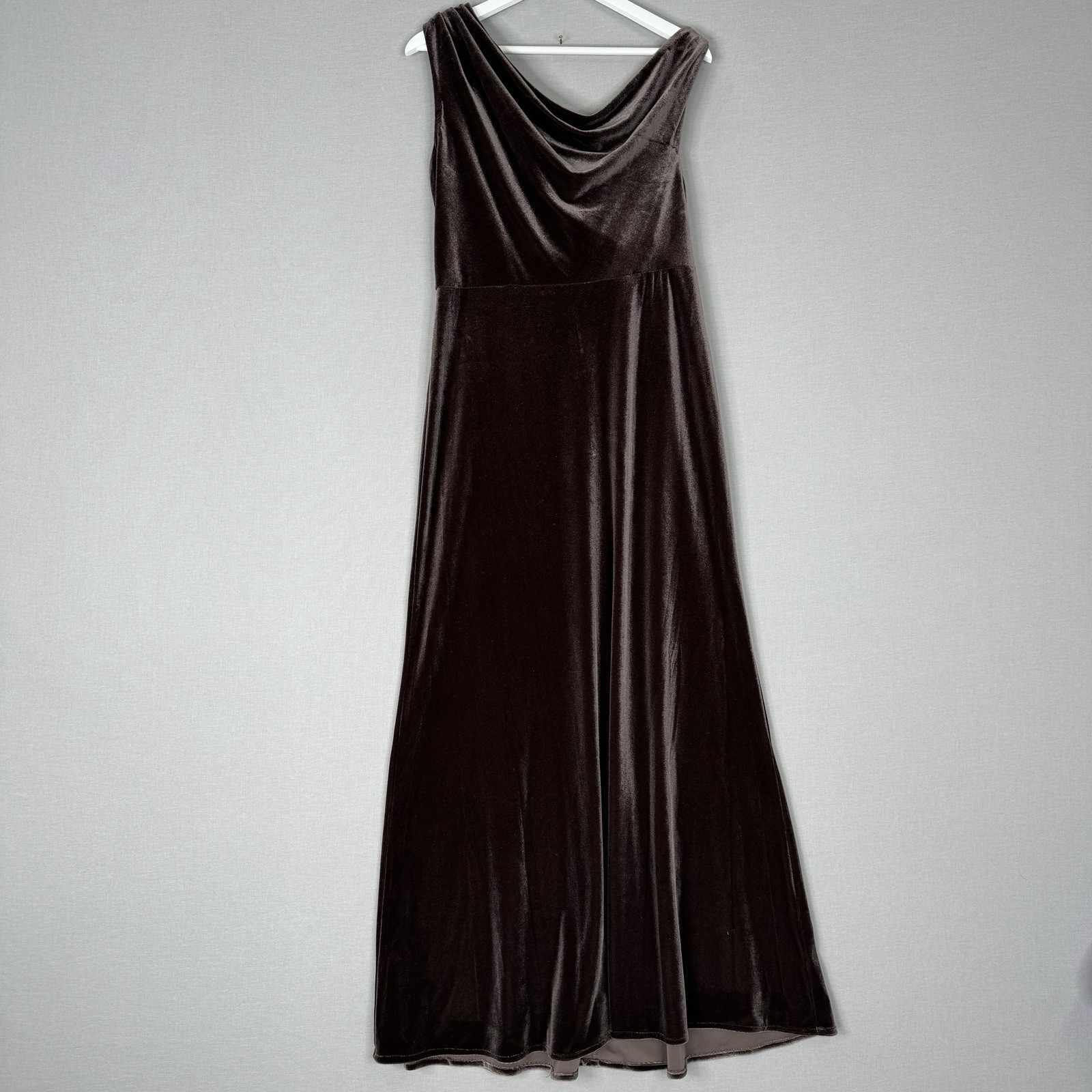 Jenny Yoo Womens Dress 14 Vintage Plum Purple Jordan Velvet Bridesmaid Gown Maxi