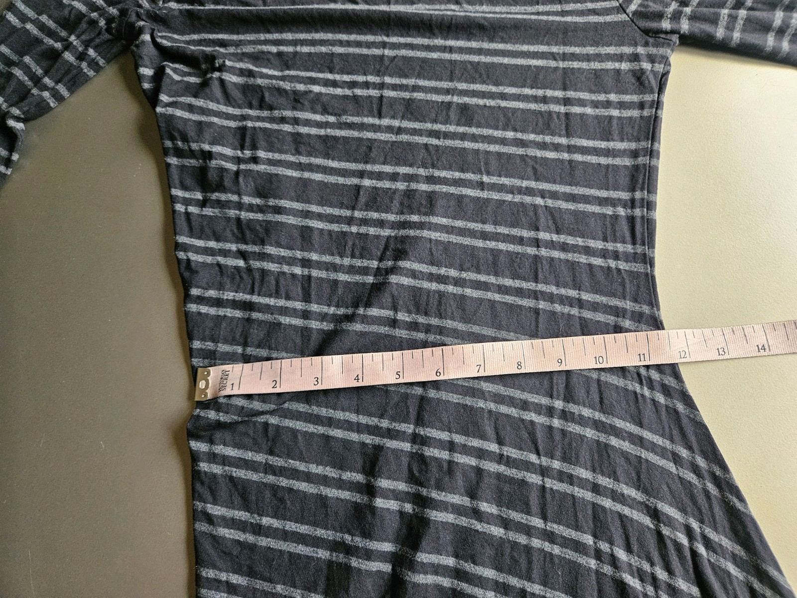 Alexander Wang Black And Gray Striped Long Sleeved Dress Size Small