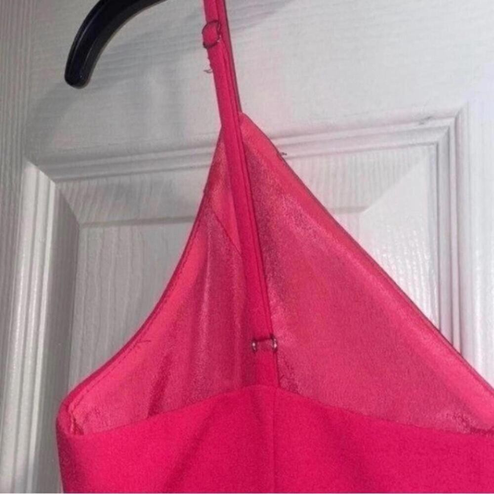 ✅NWT Do+Be Pink Spaghetti Strap Asymmetric Hem Fitted Hot Pink Dress