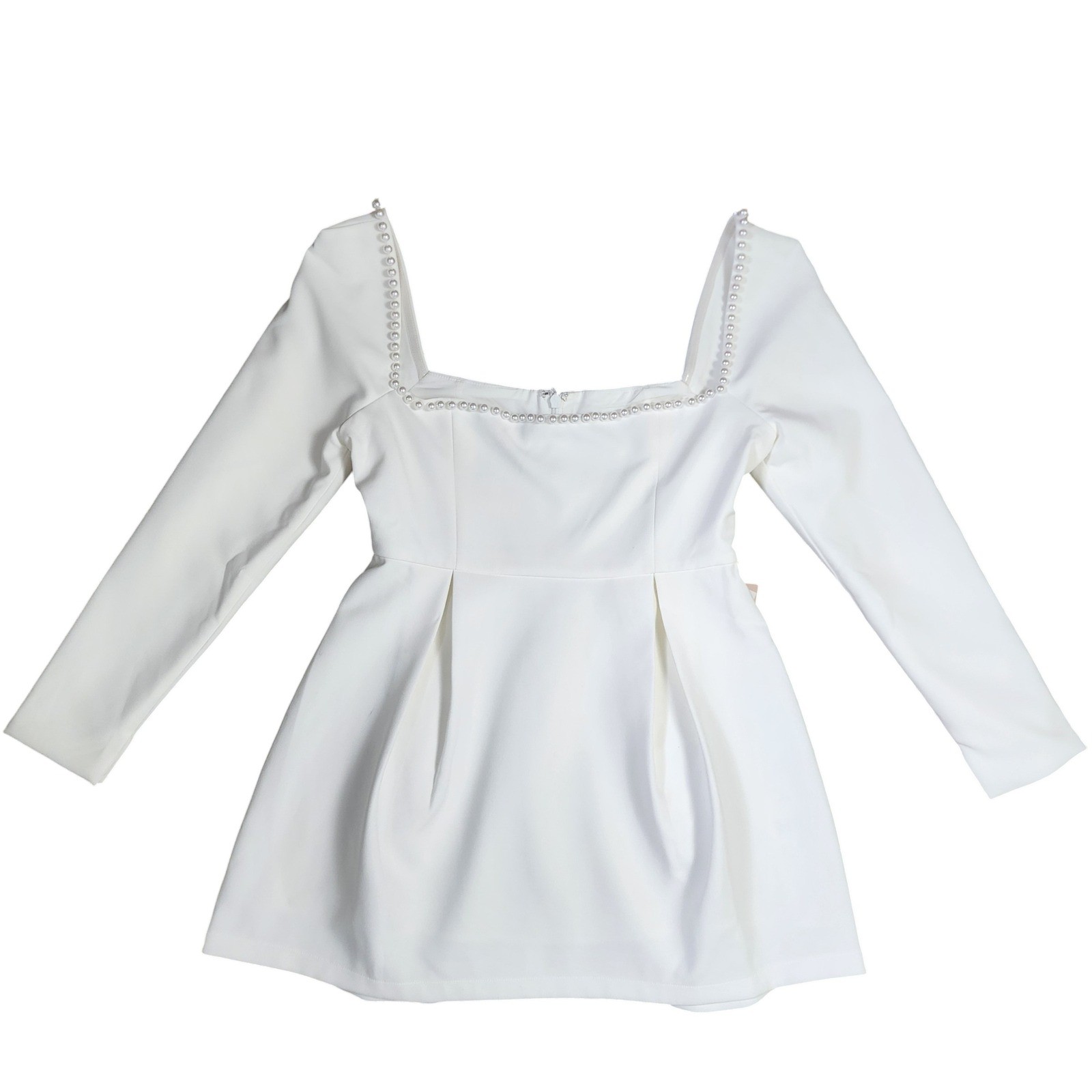 Odd Muse Womens The Ultimate Muse Pearl Dress Size XL White Square Neck Bridal